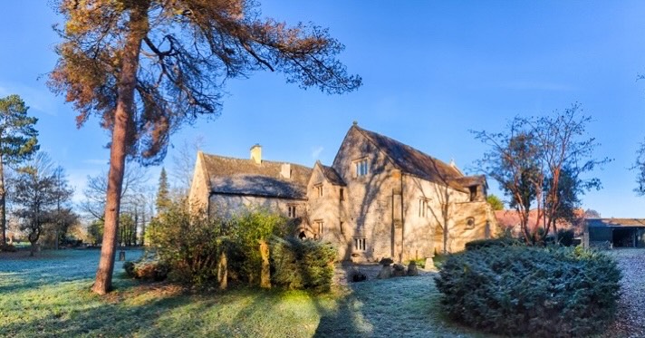 Frost retreating from the sun in the grounds of Bretforton Grange