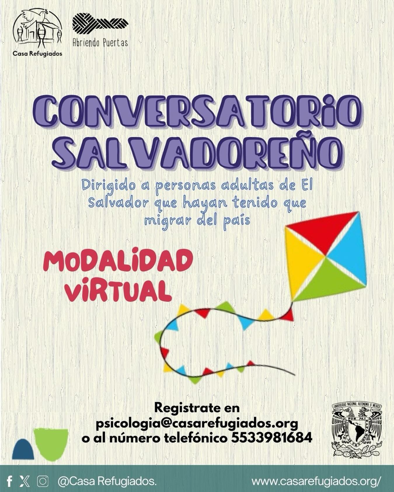 ¿Eres de El Salvador y migraste?
Acompáñanos a un encuentro virtual para compartir experiencias y sentirte acompañado.
Registro: psicologia@casarefugiados.org
/ 5533981684