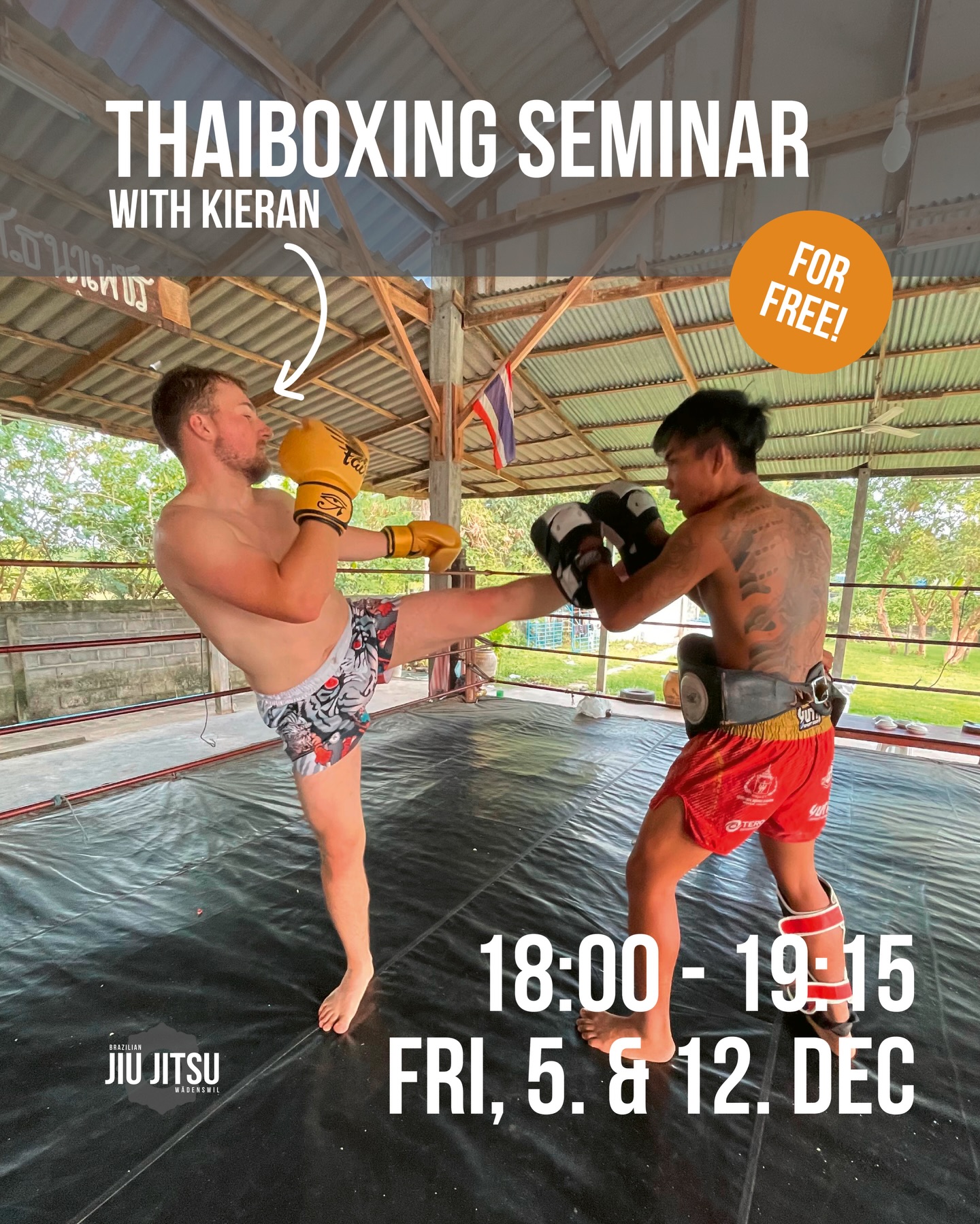We’re running a test/trial week with two free seminars:
🗓️ Fri, 5 Dec & Fri, 12 Dec (next to kids training)
🕕 18:00–19:15
📍Oberdorfstrasse 27, 8820 Wädenswil
🥊 Got boxing gloves? Bring them!
No charge – just come, train & enjoy! 💪