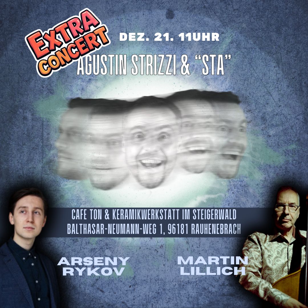 Einladung zur Exklusiven Matinee 🎼
wegen der enormen Nachfrage für unser Konzert am 20.12. gibt es
ein weihnachtliches Geschenk für alle:
Wir freuen uns, Euch zu einem exklusiven Zusatzkonzert mit Agustin Strizzi & StA einladen zu dürfen!
Wann? 4. Adventssonntag, 21.12., um 11:00 Uhr (Einlass 10:30 Uhr)
Was? Ein gemütlicher Vormittag, limitiertes Platzangebot und ein speziell zusammengestelltes Programm, das ihr so nur einmal hört!
Sichert Euch jetzt Euer Ticket für dieses besondere musikalische Erlebnis!
Alle Infos findet Ihr auf unserer Webseite, Link in Bio
Kartenreservierungen per Mail an hallo@cafe-ton.de
@agustin.strizzi