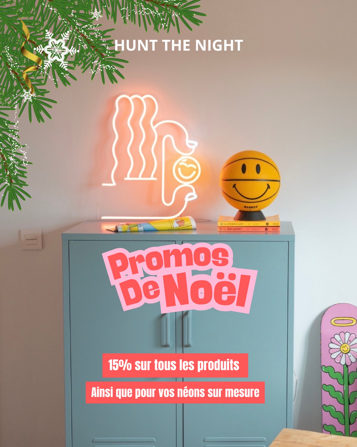 Les promos de Noël sont arrivées ! 🎅
Profitez de –15 % sur votre néon sur mesure.
Commandez avant le 9 décembre pour le recevoir à temps et l’installer sous le sapin 🎄