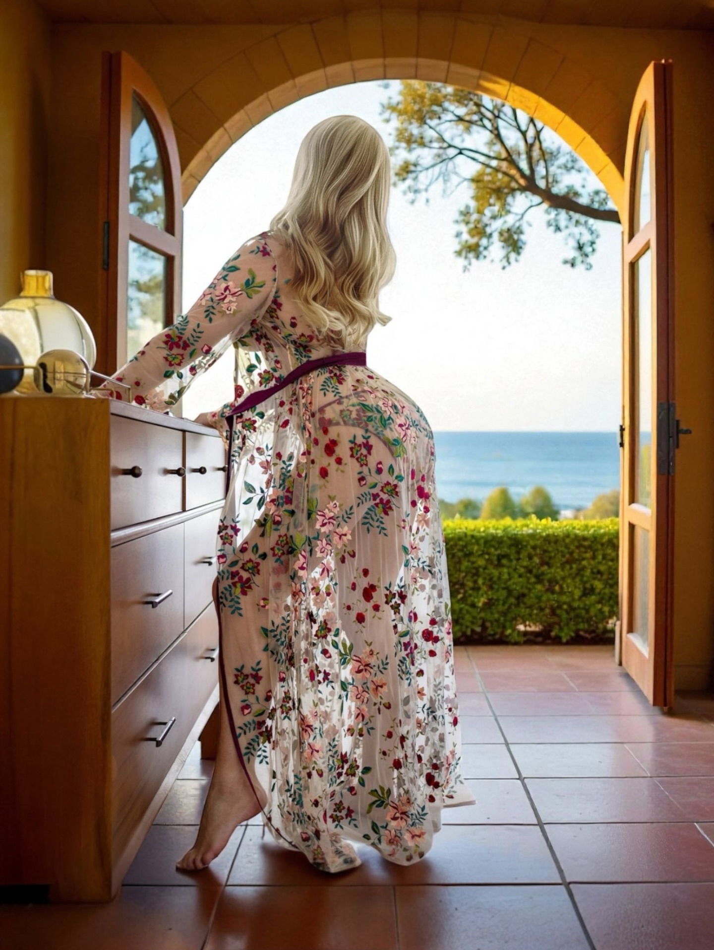 I decide when the robe falls .. and who gets to watch 😇 Camellia Robe by @angelafriedman