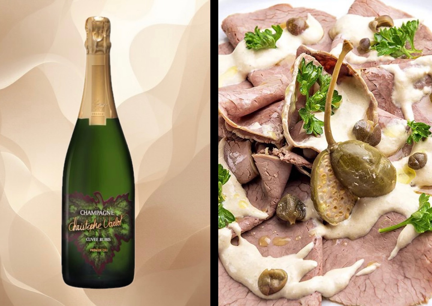 4° Giorno di Avvento
Champagne Varlot Cuvée Rubis & Vitello Tonnato Piemontese
Un abbinamento che parla di raffinatezza, vibrazioni aromatiche e pura armonia.
La Cuvée Rubis di Christophe Varlot — anima di Pinot Nero in veste bianca — incanta con profumi di piccoli frutti rossi, agrumi canditi, petali di rosa e una delicata vena speziata. La freschezza e la fine bollicina accompagnano ogni sorso con eleganza cristallina.
Il vitello tonnato piemontese, con la sua carne tenera e la salsa vellutata di tonno, capperi e acciughe, offre morbidezza, sapidità e un equilibrio avvolgente di note cremose e umami.
Insieme, calice e piatto entrano in dialogo:
la freschezza e la verticalità dello Champagne alleggeriscono la cremosità della salsa, mentre il frutto del Pinot Nero accarezza la delicatezza del vitello.
Un’armonia che sorprende e conquista.
Il nostro rito di gusto verso il Natale.
Vuoi la bottiglia perfetta per il tuo menù delle feste?
Scrivici! 👇
#AvventoDelGusto #Champagne #ChristopheVarlot #CuveeRubis #PinotNoir VitelloTonnato WinePairing HolidayDinner WineLovers Festività FineDining Brindisi