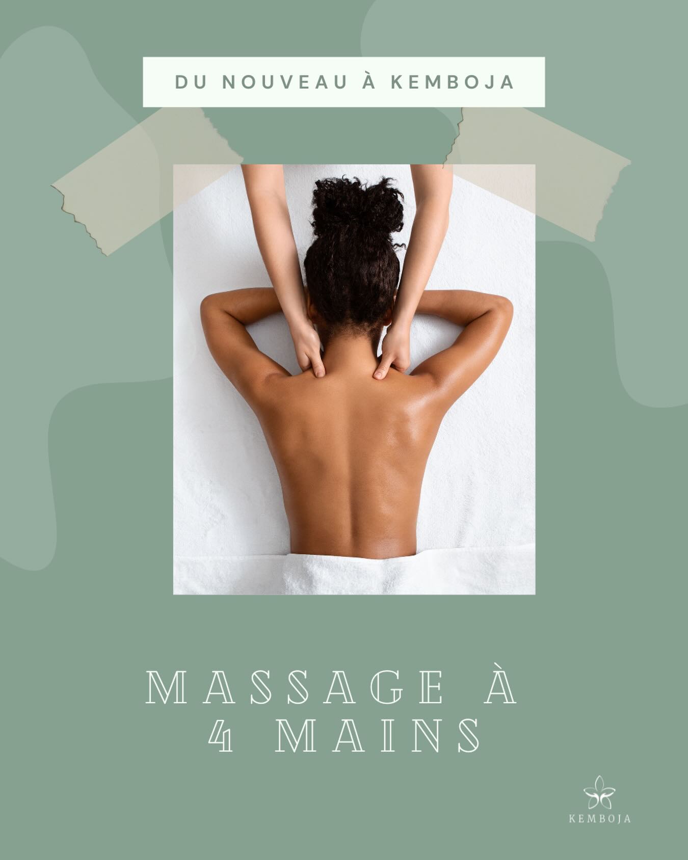 NOUVEAUTÉ
✨Découvrez le massage à 4 mains dans votre studio Kemboja✨
4 mains, 1 objectif : votre détente absolue
Un moment unique, profondément relaxant, idéal pour relâcher toutes les tensions !
N’attendez plus pour cette expérience exceptionnelle ❄️🩷
#Kembojamassage #new