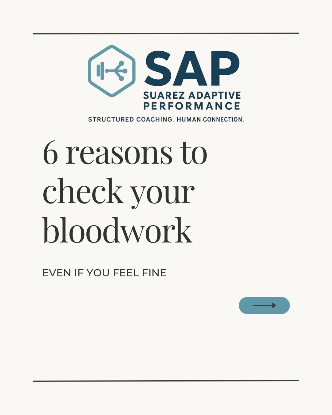 Curious about my methods? I’ll walk you through exactly how I use training + labs + lifestyle to build a plan that’s actually personalized (not cookie-cutter).
If you want to talk it through, schedule a 30-minute consult DM me “CONSULT” and I’ll send you the details.
Not medical advice. Always work with a qualified healthcare professional for testing and treatment.