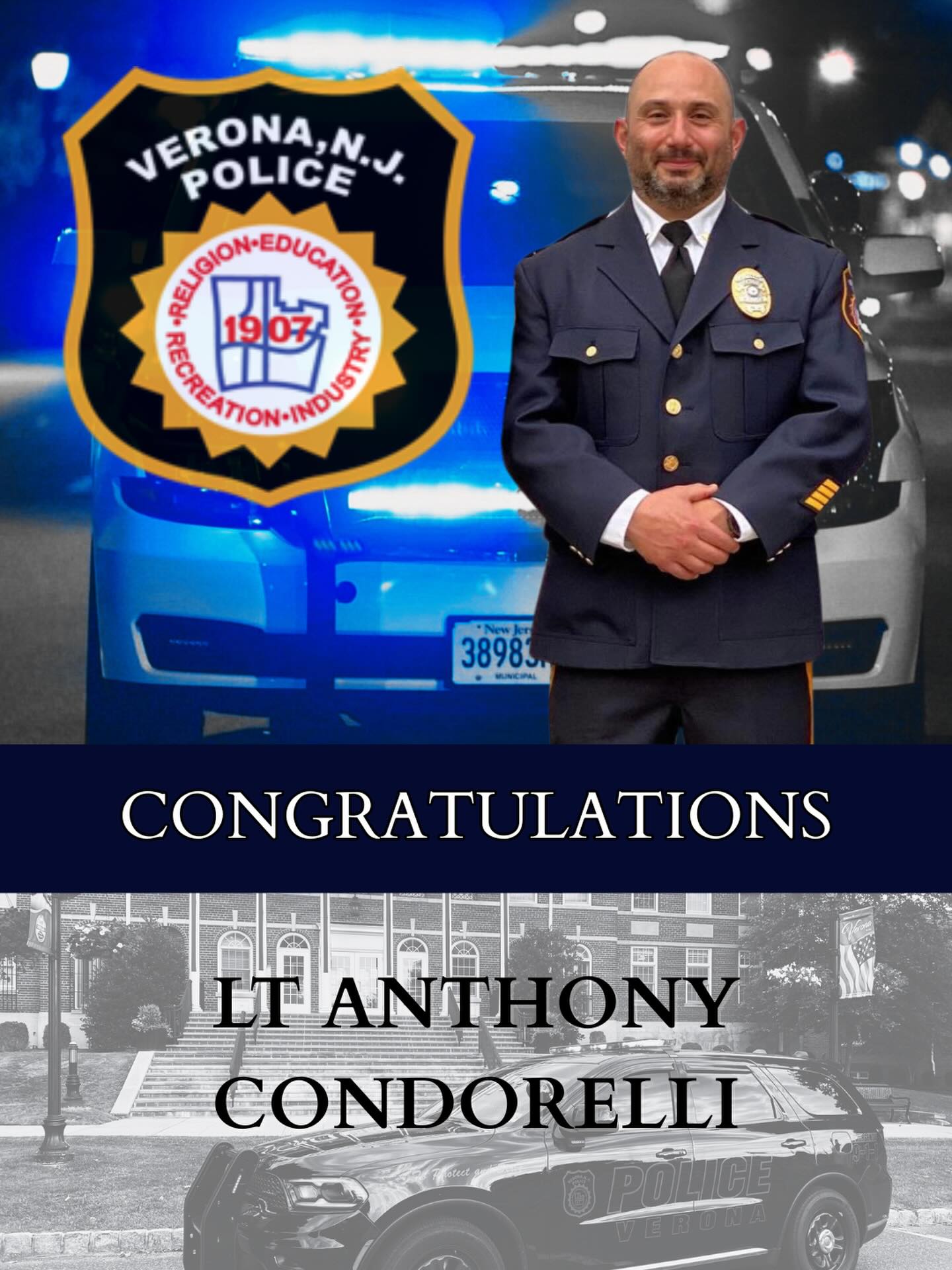 The Verona Police Department proudly congratulates Lieutenant Anthony Condorelli on his retirement after 25 years of dedicated service to our community.
Throughout his remarkable career, Lt. Condorelli served with distinction as a Lieutenant, Sergeant, Patrol Officer, and Detective. His unwavering commitment, leadership, and professionalism have made a lasting impact on our department and the residents of Verona. Lt. Condorelli also served as the Verona PBA President during his time with the VPD.
Please join us in thanking Lt. Condorelli for his exceptional service and in wishing him all the best in his well-deserved retirement!
#veronapd #vpd #veronapolice