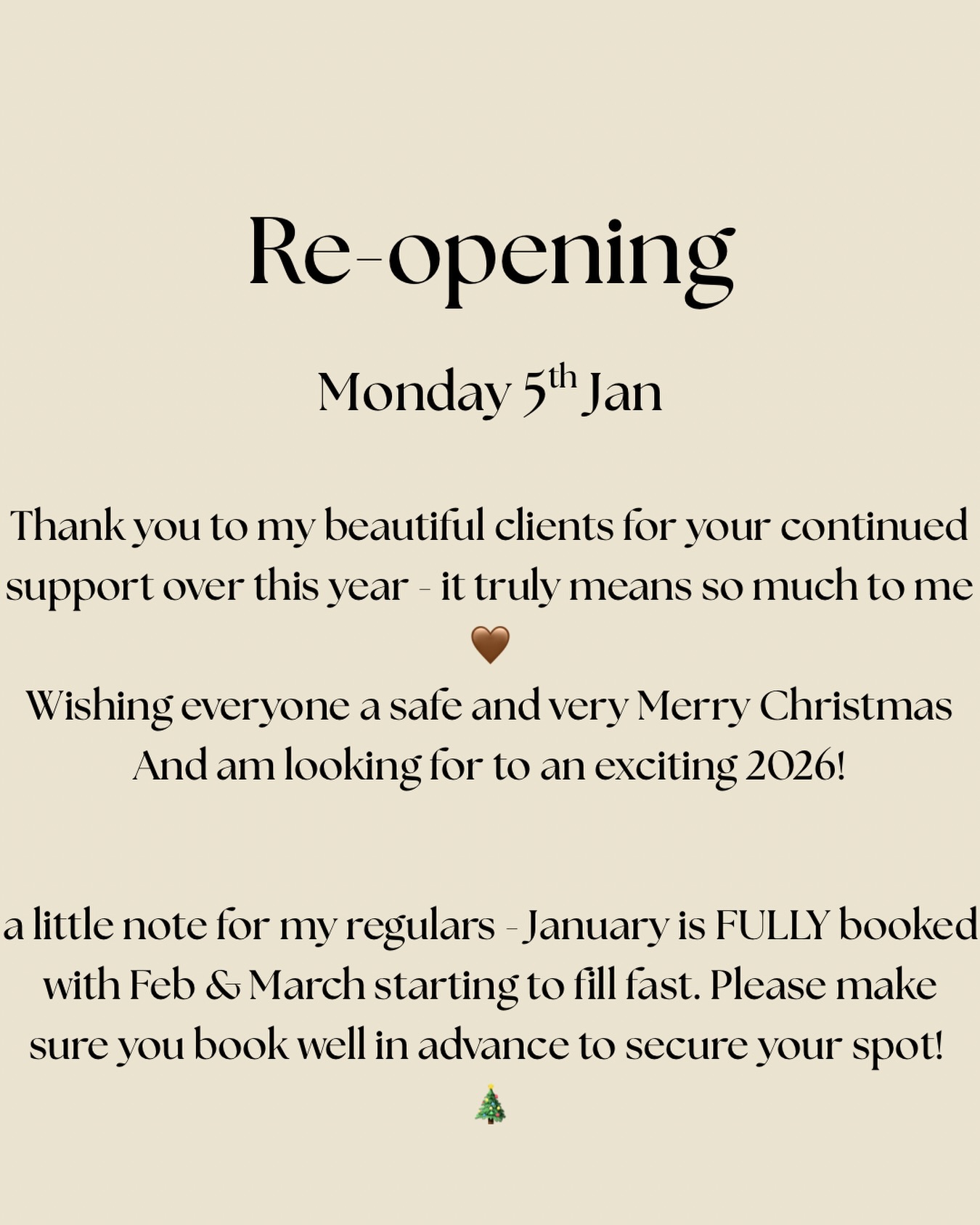 That’s a wrap for 2025!
I am so grateful for every booking, every purchase and every enquiry! My heart is so full ❤️🙏
I am now officially on break until Monday the 5th of Jan enjoying wholesome family time. Messages will still be monitored and I’ll be around for order pick ups if needed 😊
Let’s go 2026 ✊🫶