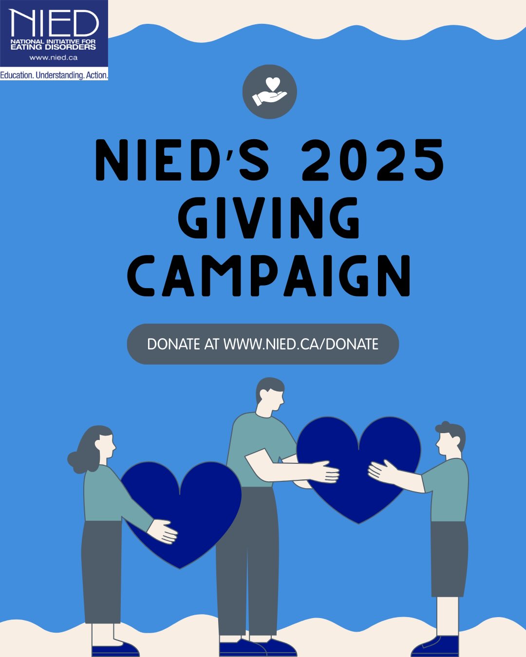 From our initial point of contact program, to caregiver support groups, and to our Hand-Knit hope program- your donation will help enable NIED in continuing to provide essential education, support, and hope for those affected by eating disorders.
Every donation counts, and if you are able to, please consider donating today at www.nied.ca/donate. We appreciate your kindness and ongoing support. š