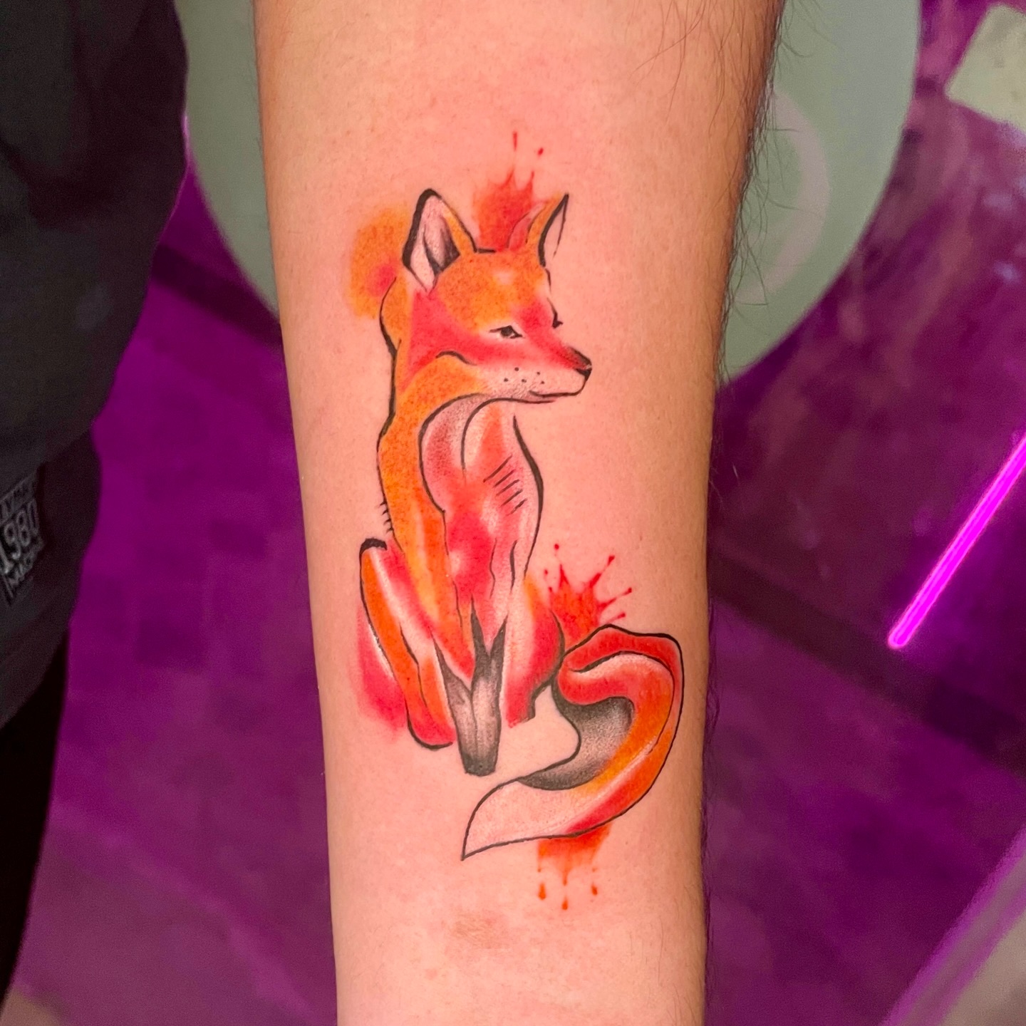 Watercolor #wolftattoo by @asif.tattoo