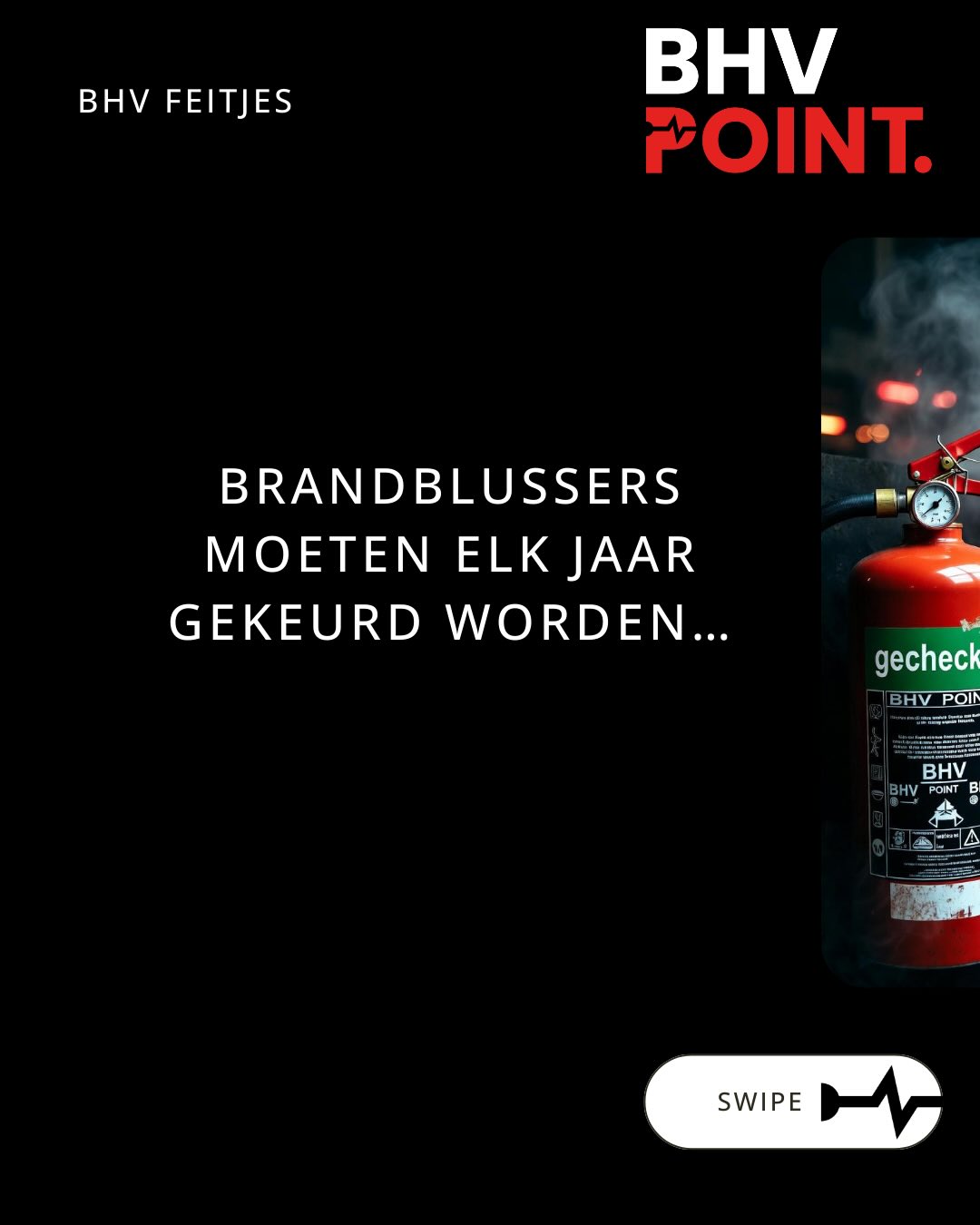 Brandblussers moeten élk jaar gekeurd worden.
Maar in de meeste kantoren hangen ze al járen onaangeraakt... Vol stof. Sticker verlopen.
En precies op het moment dat je hem nodig hebt... werkt hij dan nog? 😱
Wat als je een blusser pakt en de pin zit vast, Sproeikop zit verstopt, Scheuren in de slang en de brand wordt groter en groter.
Check vandaag nog de keuringsstickers bij jou op kantoor.
Wanneer was jullie laatste keuring?
Laat het hieronder weten👇
#veiligheid #safetyfirst #bedrijfshulpverlening #BHV #ehbo #veiligheidsbewustzijn
#bedrijfsveiligheid #veiligewerk #noodsituaties #levensreddendhandelen #praktijkgerichteopleiding #eerstehulp #AED #ontruimingsoefening #veiligheidsopleiding #hulpverleners #teamwork #BHVpoint #TeamBHVpoint #BHVpointTraining #putten #Veluwe #Ermelo #Harderwijk #nijkerk