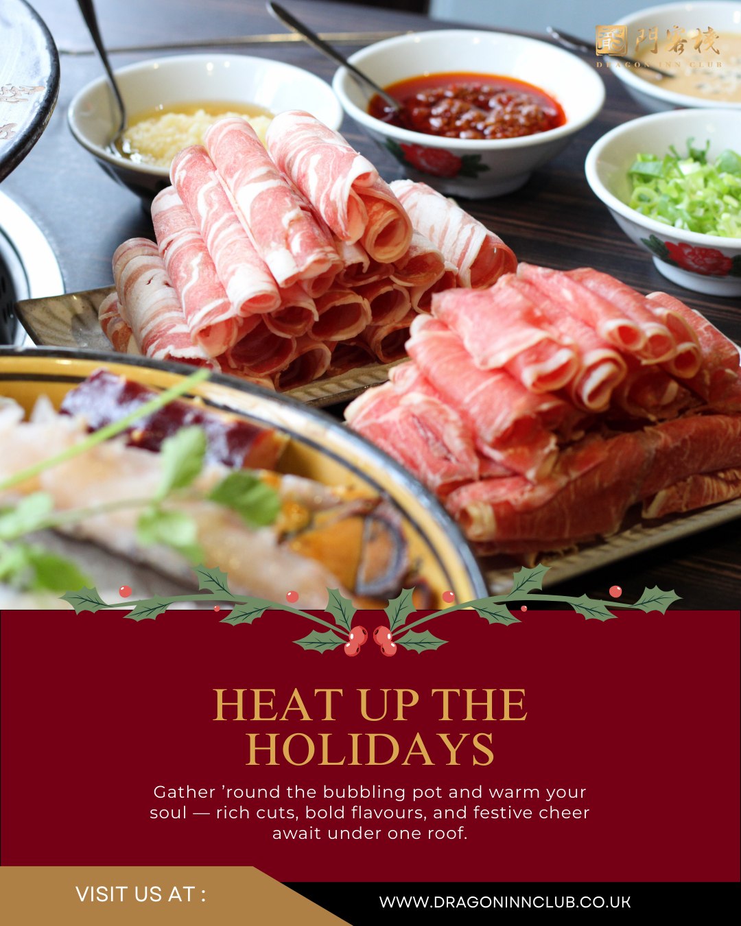 Let the warmth of a bubbling hotpot bring everyone closer this holiday. Our signature meats offer deep flavour and satisfying texture with every bite.
Whether you’re celebrating big or keeping things cozy, the pot is always full of joy. Gather, dip, and savour the season.
#Dragoninclub #Sichuan #Sichuanhotpot #dimsum #london #pimilco #londonvictoria #buckinghampalace #chelsea #theatres