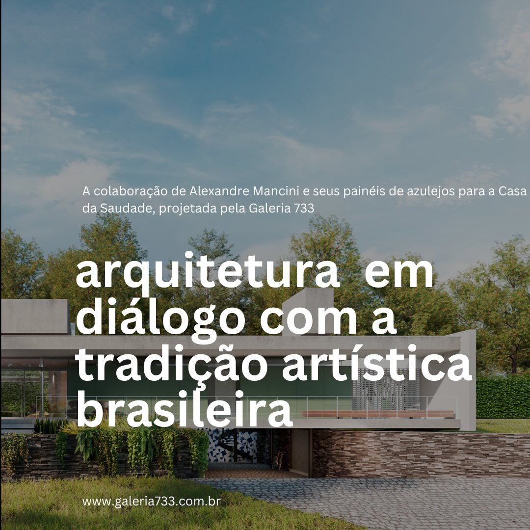 A Casa da Saudade, projetada pela @galeria_733, receberá dois painéis de azulejos do artista mineiro Alexandre Mancini.
Este projeto expressa a síntese das artes, fazendo jus à tradição da arquitetura moderna brasileira e ao compromisso da Galeria 733 com a promoção das artes visuais.
Como registro do Dia do Arquiteto, compartilhamos algumas imagens do processo de produção dos painéis, captadas pelo arquiteto Guilherme Essvein de Almeida, que representou a Galeria 733 em visita ao ateliê de Mancini, na semana passada, em Belo Horizonte, região da Lagoa da Pampulha.
Os arquitetos Blacio Junior e Guilherme, autores do projeto, são plenamente conscientes do valor da profissão como meio de expressão cultural, de identidade e memória.
_
Casa da Saudade, a project by @galeria_733, will have two tile panels by Minas Gerais artist Alexandre Mancini.
This project is a synthesis of the arts, honoring the tradition of modern Brazilian architecture and Galeria 733’s commitment to promoting the visual arts.
To celebrate National Architect’s Day, we are sharing some images of the panel production process, captured by architect Guilherme Essvein de Almeida, who represented Galeria 733 on a visit to Mancini’s studio last week in Belo Horizonte, in the Lagoa da Pampulha region.
Architects Blacio Junior and Guilherme, authors of the project, are fully aware of the value of the profession as a means of cultural expression, identity, and memory.
#arquitetura #dia15 #galeria733 #casascontemporaneas #alexandremancini
_____________________________________________
contato@galeria733.com.br
Fone: (51) 3416-0412
•
GALERIA 733