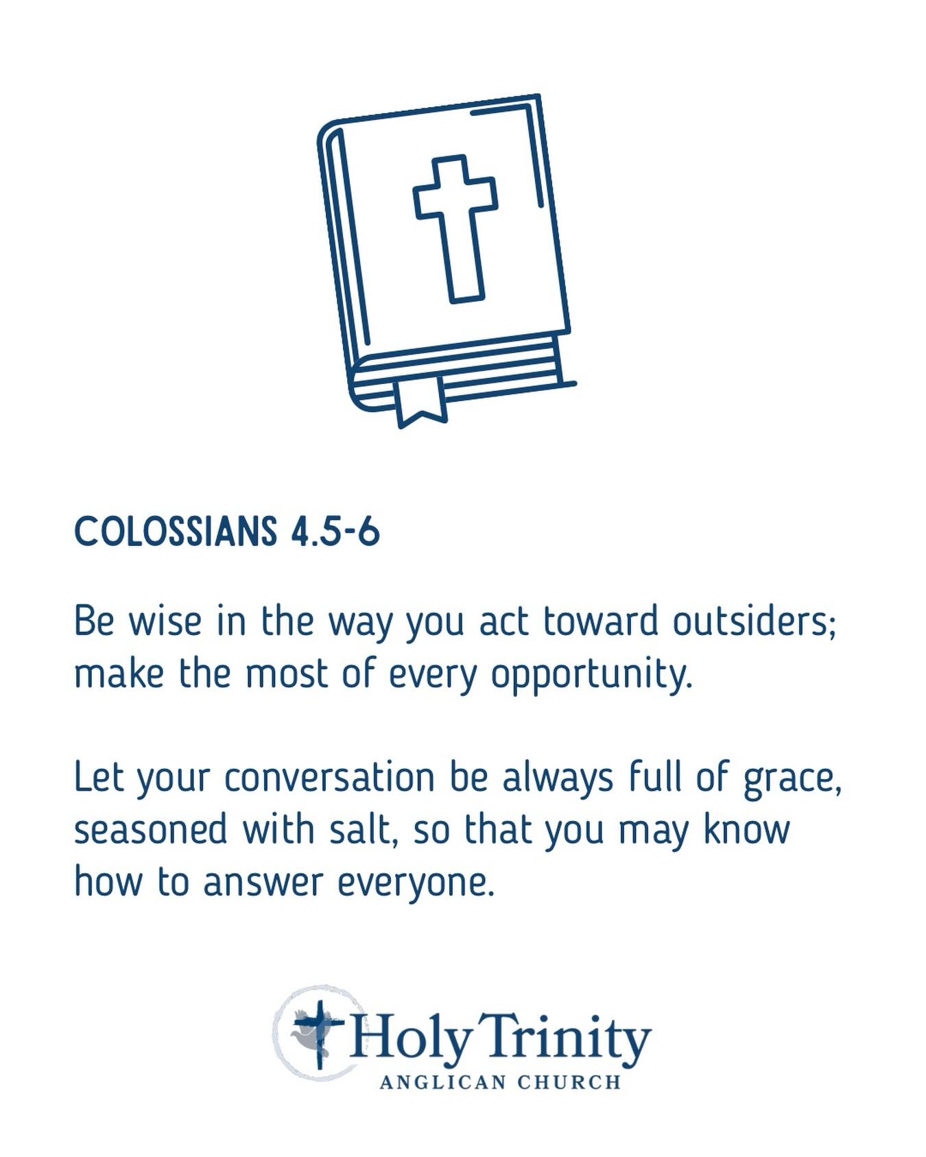 On Sunday, we heard the importance of this instruction from Paul to the Colossian church. It was in their context, but applicable to all Christians at all times 🙏 Nigel encouraged us to consider how we can love our neighbours and share Jesus with them.