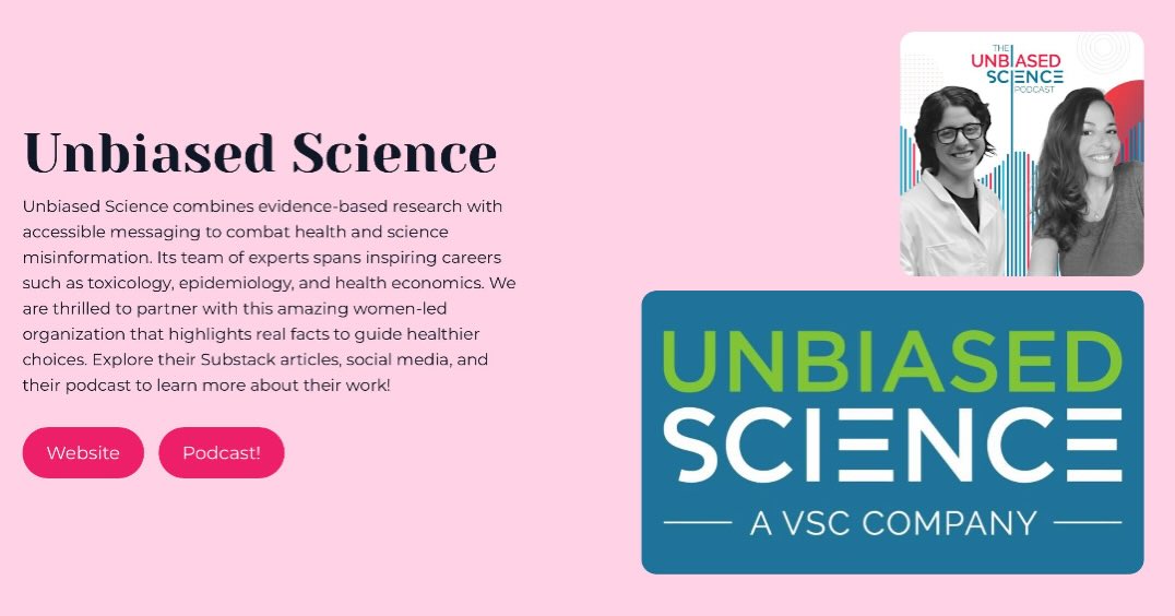 From Girl to Great is partnering with @unbiasedscipod
A company dedicated to clearing misinformation about healthcare.