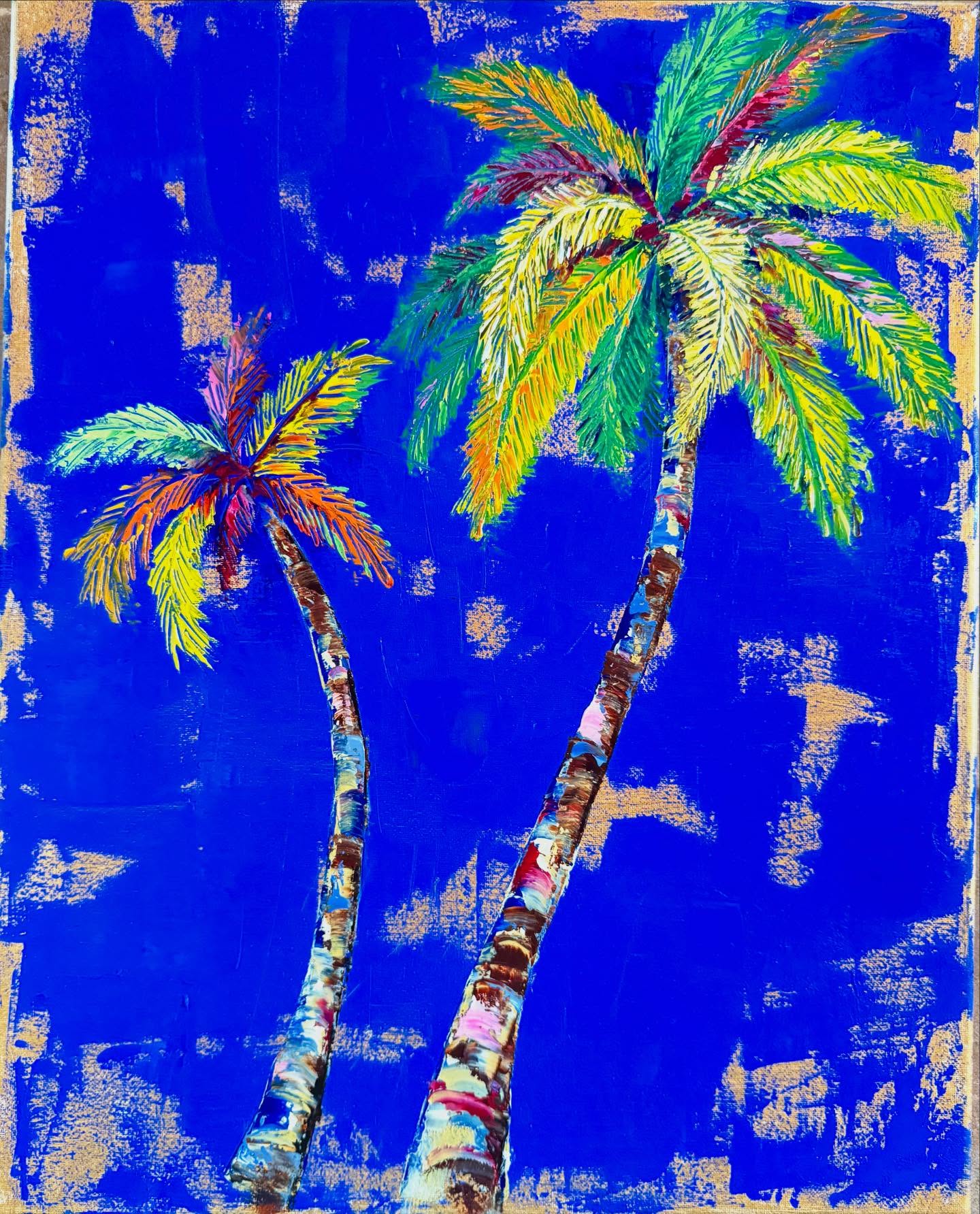 Finally easing back into my studio. Letting myself play with color again… and somehow these funky, bright palms brought me back to life 💙🌴
#oilpainting #paletteknifepainting #paletteknifeartist #tropicalart #palmart
#vibrantart #colorfulart #contemporaryart #islandart #hawaiiinspired
#modernartist #canadianartist #artcollectors #artforsale