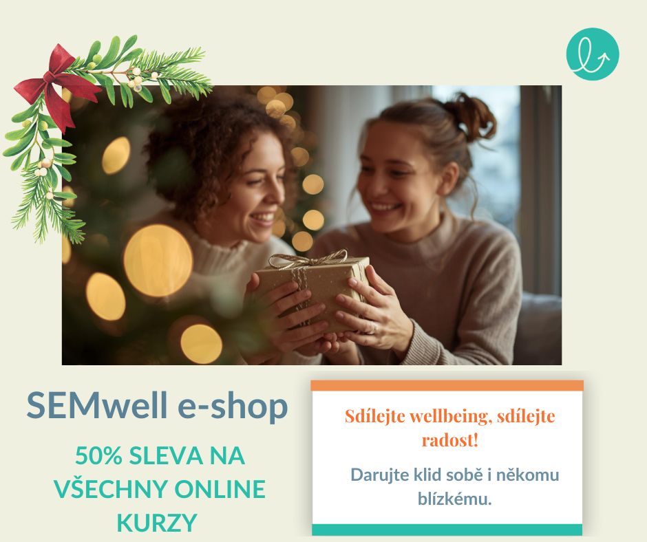 🎉Tento advent můžete všechny naše online kurzy pořídit s 50% slevou s kódem KLIDNEVANOCE2025🎄
Více na našem webu: https://www.semwell.org/e-shop