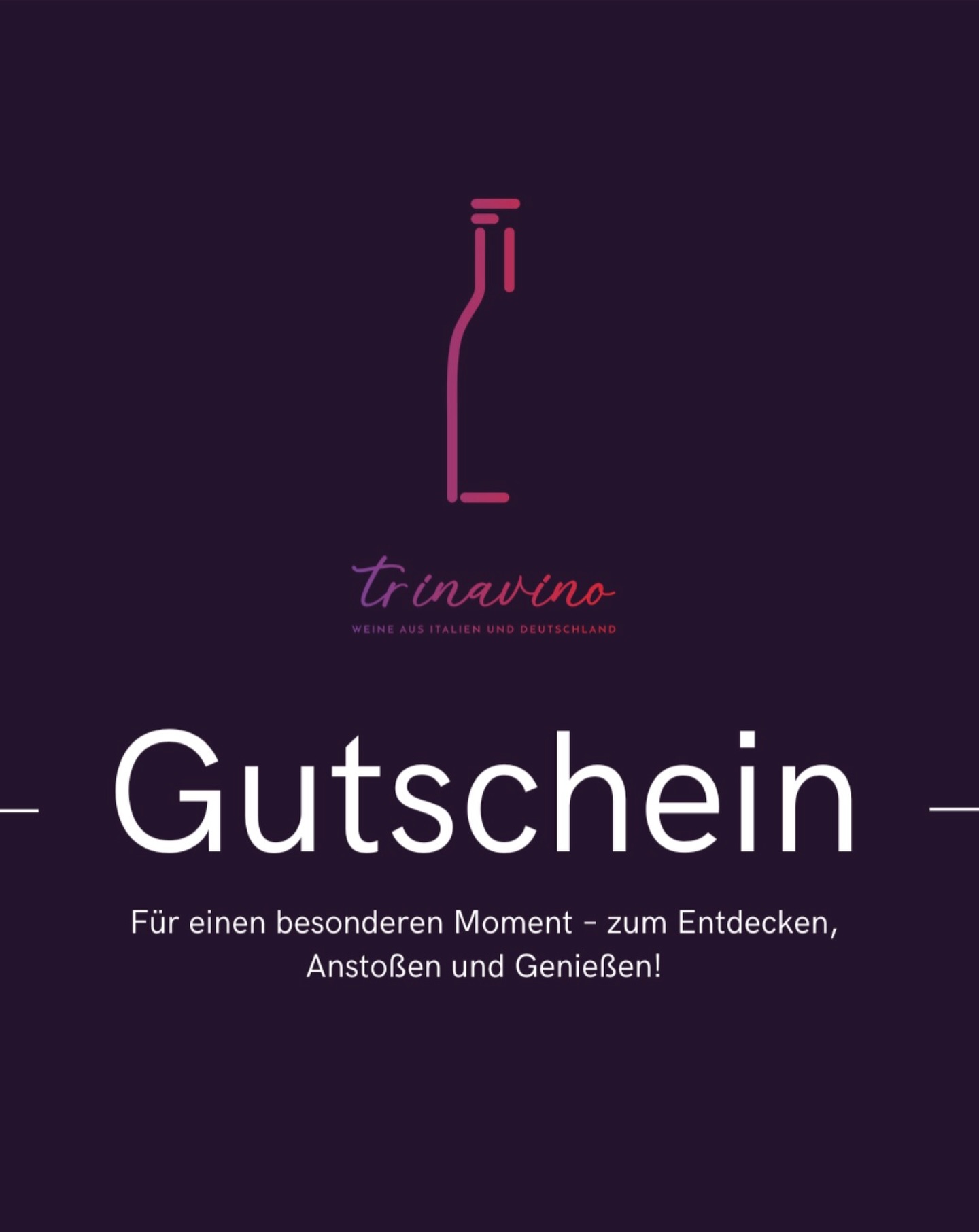 🎁 Neu im Trinavino-Shop: Unsere Gutscheine!
Ab sofort könnt ihr bei uns ganz einfach Gutscheine kaufen – ideal für alle, die guten Wein lieben oder jemandem besondere Genussmomente schenken möchten.
Ob für Geburtstage, kleine Aufmerksamkeiten, als Dankeschön oder einfach so: Mit einem Trinavino-Gutschein liegst du immer richtig. Der Betrag ist frei wählbar und lässt sich bequem online einlösen – ganz ohne Stress, aber mit maximaler Freude beim Beschenkten.
Perfekt, um Weinliebhabern die Möglichkeit zu geben, ihre persönlichen Favoriten selbst auszuwählen. 🍷✨
👉 Jetzt im Shop erhältlich
👉 Direkt online bestellen & verschenken
#trinavino #gutschein #weingeschenk #weinliebe #winelover #weingenuss #weinfreunde #geschenkidee #vino #weinshop #geschenkfürdich #einfachschenken #onlineshop #bodensee #meckenbeuren