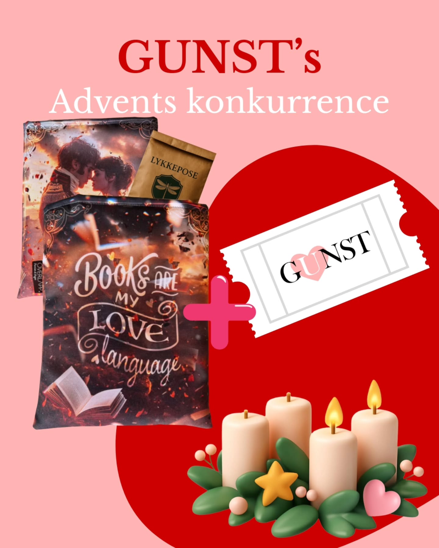 I dag er det anden søndag i advent, og det fejrer vi med at åbne den anden låge i vores adventskalender. 🥳🎄
Sammen med @overlapp.dk har vi sørget for at julemagien deles på bedste vis.
I dag kan du nemlig vinde den flotte bogpose, en lille lykkepose og en partout billet til GUNST.
Alt du skal gøre for at deltage er:
Like opslaget.
Følg GUNST og @overlapp.dk
Skriv en i en kommentar hvad der er din yndlings julesang.
Vinderen findes tirsdag kl. 12:00 og annonceres på vores kanaler.
Konkurrencen kører både på Instagram og Facebook, så deltag gerne begge steder, for større vinderchance.
Konkurrencen er ikke lavet i samarbejde med Meta, hvorfor de ikke kan stilles til ansvar.
