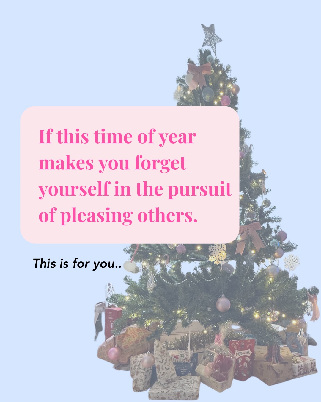 Make this December feel different.
If this time of year you end up feeling more burnt out than a Christmas turkey, it’s time to carve out time for yourself instead.
You deserve to pour into yourself just as much as you pour into others.
Self-love is the magic ingredient everyone leaves off their Christmas list, but not this year.
Introducing my FREE mini, self-love workbook to help you reconnect with yourself in a season you leave yourself until last.
Think journaling prompts to help you explore:
💞A space to set intentions
💞What self-love actually is
💞What self-love means to YOU
💞Challenge any myths you have about self-love
💞Discover ways of adding self-love practices in your life
It’s the perfect reset tool you need to ditch the people pleasing and instead give yourself the time and space you deserve.
As the saying goes, “you can’t pour from an empty cup”
So this is my gift to you and a tool that can be used beyond the festive period.
Give yourself the gift of presence, love & joy.
To grab your FREE copy, head to the link in my bio to download it now 😍💗
#selflovejourney #healingjourney #presenceoverpresents