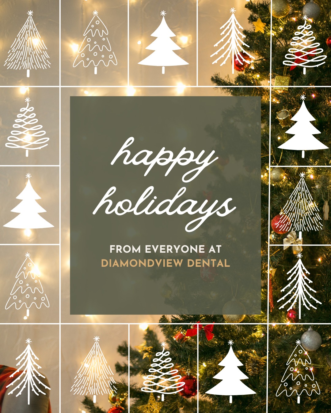 Wishing you a joyful holiday season! Thank you for trusting us with your care this year.
– The Diamondview Dental Team ☃️🎁✨
