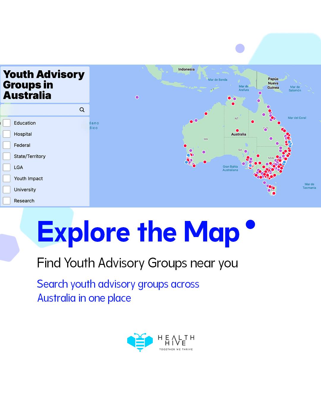 Want to join a Youth Advisory Group but not sure where to start? Our map helps you find youth groups across Australia so you can connect, learn and contribute with confidence.
A big thank you to Jackie Kwong and Amani Fuad, who created this resource during their Master of Nutrition and Dietetics community placement at the University of Sydney.
If your organisation runs a youth group and would like to be included, send us your details through our quick form. It only takes a few minutes and helps more young people find the right space for them. 🗺️💛
🔗 Head to our bio and sign up via the link.
#youthvoice #youthadvocacy #youthhealth #healthliteracy #communityhealth #researchmatters #youngpeople #skillsforlife #aussieyouth