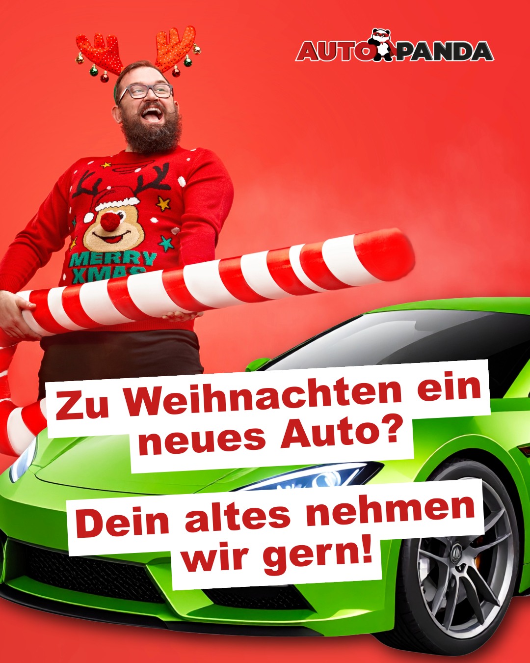Wie wär's mit einem neuen Auto zu Weihnachten? 😉🎄
Dein altes, defektes Auto nehmen wir gern – und zahlen richtig gutes Geld dafür! 💶✨
Bei Autopanda ist das Geld blitzschnell auf deinem Konto.
So macht man Platz für Neues! 🎁
