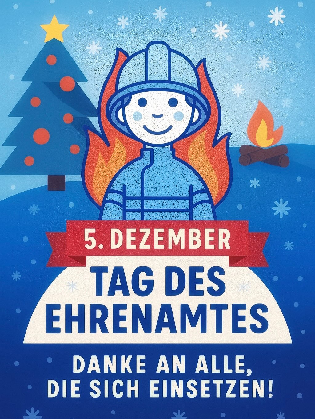 5. Dezember - Tag des Ehrenamtes 🧑🏼🚒🚒👨🏻🚒
Heute möchten wir einmal allen ehrenamtlichen Helfern, egal aus welchem Bereich, DANKE sagen.
Ein ganz besonderes Danke natürlich an unsere Mitglieder und Helfer des Fördervereins und der Jugendfeuerwehr. 🙏🏼
Durch eure Zeit, Energie und Leidenschaft macht ihr unsere Gemeinschaft jeden Tag ein Stück besser. ♥️
Genießt die bevorstehende Weihnachtszeit 🎄✨