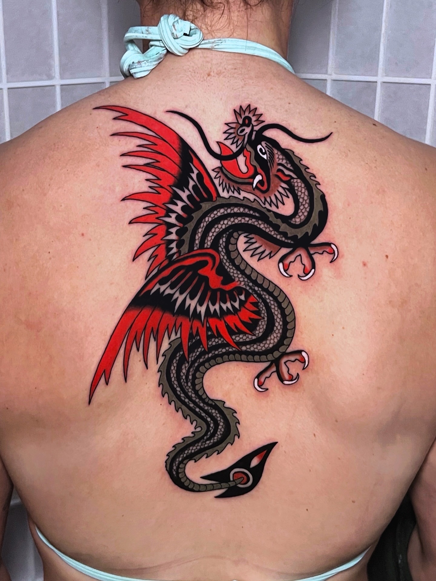 We love seeing a back piece! This one is done by @norrildtattoo
.
.
.
.
.
.
.
.
.
.
.
.
#perthtattoo #traditionaltattoo #backtattoo #dragontattoo