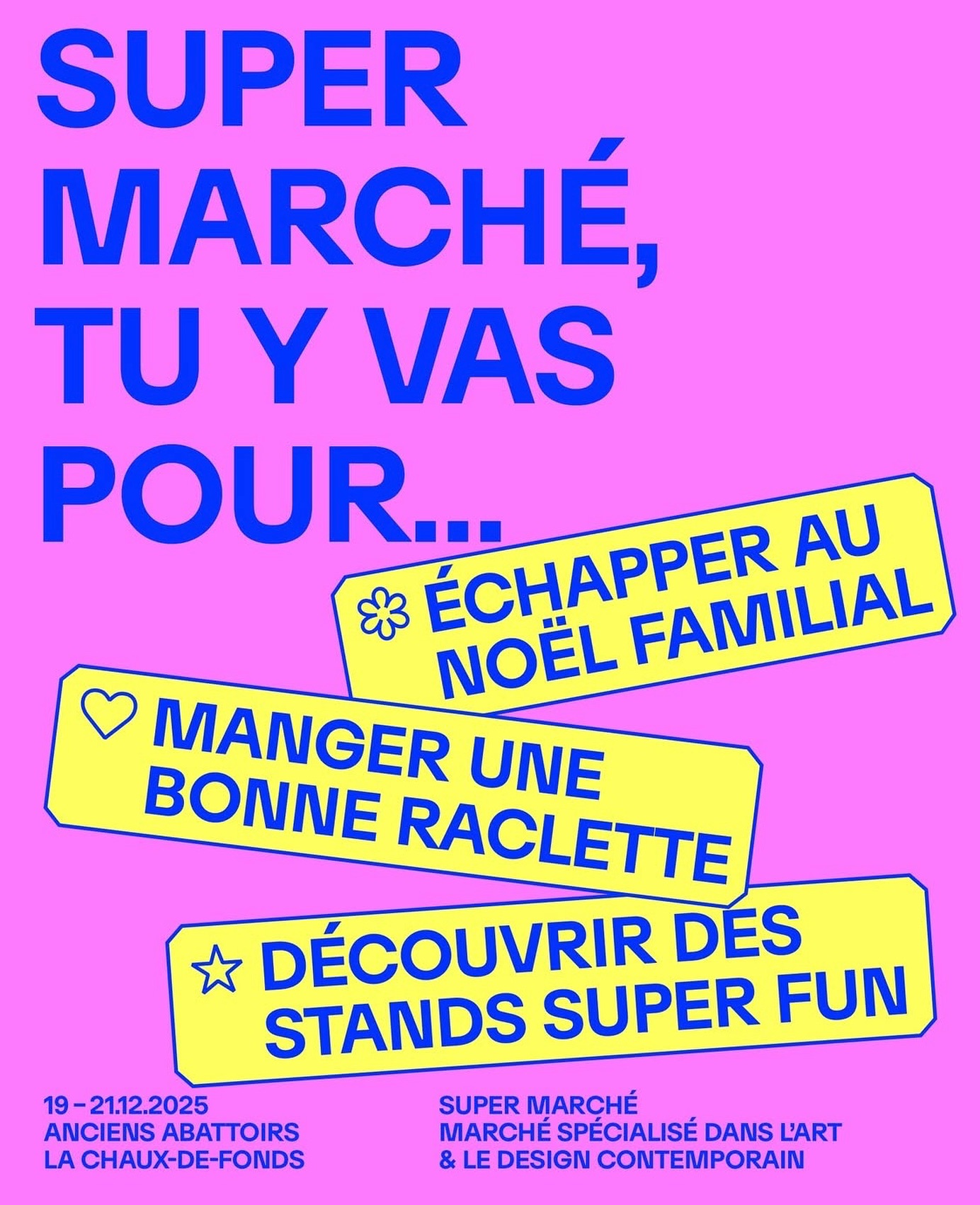 Noēe Bijoux et une multitude d’incroyables createurices ce week-end au Super Marché de Noël !
VE 19.12
17h – 22h : Soirée huîtres et champagne Mauler
18h – 22h : DJ set de Rylca
Super Marché commence comme chaque année en beauté avec l’incontournable soirée huîtres et champagne Mauler. De 18h à 22h, Rylca viendra animer votre dégustation avec un DJ set enflammé.
SA 20.12
14h – 16h : Atelier origami dès 7 ans
19h – 00h : DJ set de Tia
De 14h à 16h, Hazuki Sekine propose un atelier origami dès 7 ans (avec les parents) d’environ 30 minutes pour initier les plus jeunes à la création, une nouveauté de l’édition 2025 de Super Marché. De 19h à minuit, venez danser sur le DJ set de Tia entre deux achats aux stands de Super Marché.
DI 21.12
11h – 13h : Atelier origami dès 7 ans
Si vous avez manqué le premier atelier origami, pas d’inquiétudes ! Hazuki Sekine propose un second atelier le dimanche de 11h à 13h, l’occasion pour les petit·es comme les grand·es de s’amuser en créant !
@hazukisekine