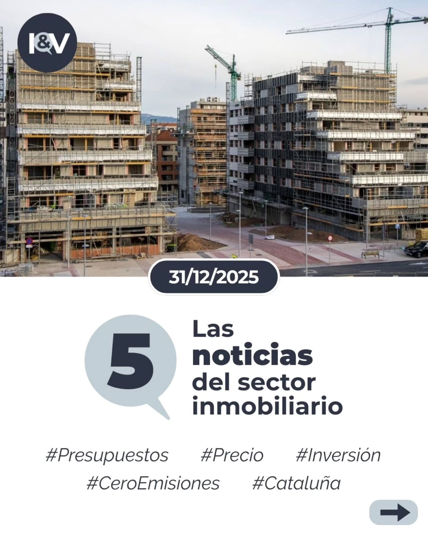Las noticias más importantes del día del sector inmobiliario👇🏻
➡️ España arrancará 2026 con los Presupuestos de 2023 por 3ra vez
➡️ El precio de la vivienda cerrará 2025 con subidas de hasta el 8%
➡️ La inversión inmobiliaria global volverá al “billón” en 2026
➡️ España presenta su plan para la neutralidad climática en 2050
➡️ Comprar vivienda en Cataluña tributa más del doble que en Madrid
#inmobiliario #vivienda #inversionyvivienda