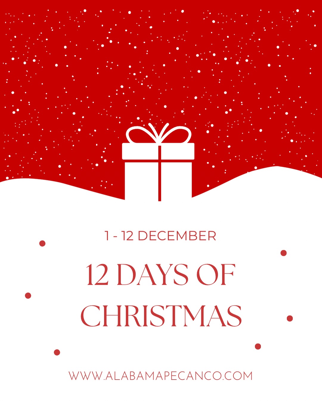 🎄✨ THE 12 DAYS OF CHRISTMAS ARE HERE! ✨🎄
We’re celebrating big this year — every order gets a little something extra!
From now through December 10th, you’ll receive a FREE gift with your purchase… and the gifts get bigger as you go!
Swipe through to see what you get with each order amount:
🎁 $20+ → FREE APC koozie
🎁 $30+ → 4 oz. White Chocolate Pecans
🎁 $40+ → 8 oz. Holiday Krampus Mix
🎁 $50+ → 1 lb Alabama Heat Trail Mix
🎁 $60+ → 1 lb Pecan Pieces
🎁 $100+ → FREE Candy Tray
And then…
🎉 December 11 & 12 only:
✨ 12% OFF sitewide ✨
Your favorite pecans, candies, gift boxes, pies, and holiday treats — ALL on sale.
It’s our biggest, sweetest, most festive giveaway of the season.
🛒 Shop the 12 Days at AlabamaPecanCo.com
#12DaysOfChristmas #HolidaySale #FreeGifts #ChristmasGifting #SouthernSweets #AlabamaPecanCompany #ShopSmall #PecanEverything #HolidayTreats #FreeShippingUSA