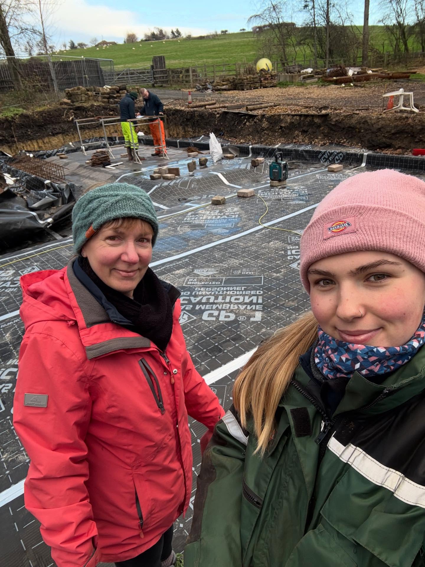 The team are wrapping up warm and cracking on with our winter project❄️🧱🪚