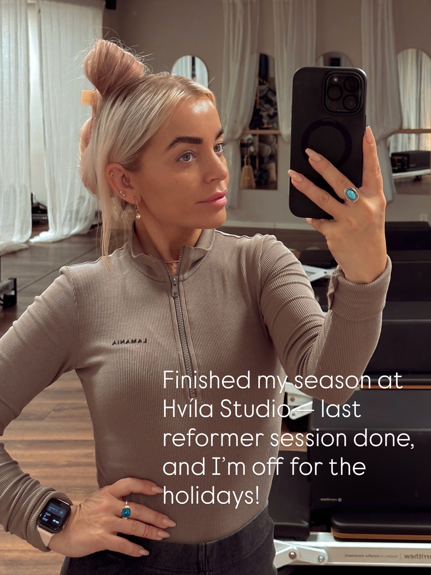 Finished my season at Hvíla Studio — last reformer session done, and I’m off for the holidays!