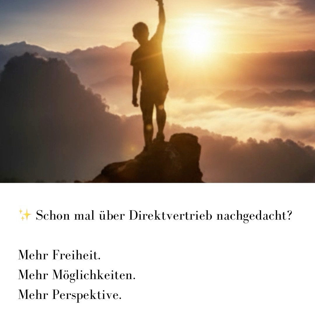 Wenn nicht jetzt – wann dann?
Direktvertrieb ist kein Trend, sondern eine echte Chance für alle, die mehr wollen als einen klassischen Job.
Mehr Freiheit. Mehr Wachstum. Mehr Selbstbestimmung.
Wir sind aktuell im Aufbau in der ganzen Schweiz und es gibt ein enormes Marktpotenzial. Der perfekte Zeitpunkt, um in unserem Team einzusteigen – egal ob nebenberuflich oder mit der Vision, später mehr daraus zu machen.
Wir suchen Menschen, die:
✔ offen für Neues sind
✔ gerne mit Menschen arbeiten
✔ bereit sind, durchzustarten
👉 Wenn du dich angesprochen fühlst, schreib uns jetzt eine Nachricht.
Vielleicht ist das genau die Chance, auf die du gewartet hast. ✨