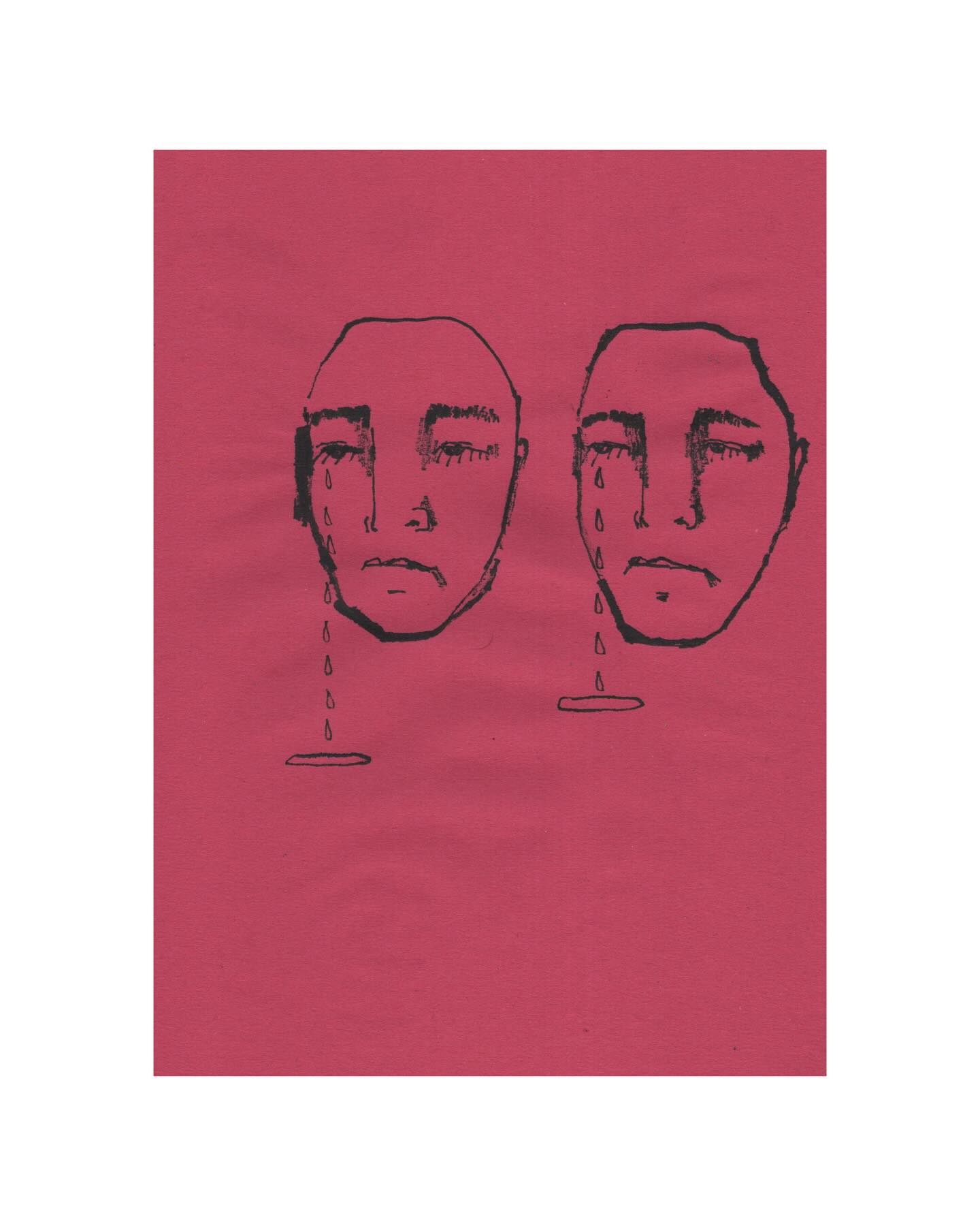 Two ink drawings on pink paper, 21x29cm
I thought about writing here about why I draw crying faces, and about the grief that is the backdrop to how I experience everything these days… but nah
#grieving #drawing #crying