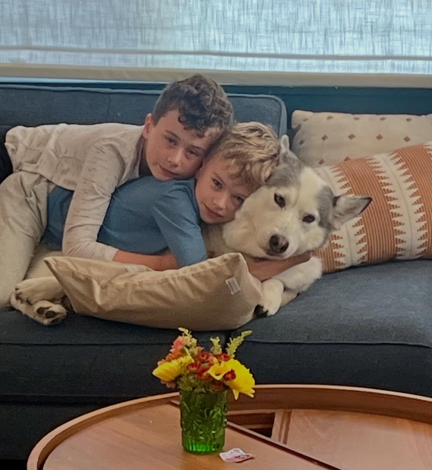 Among the many reasons I’m thankful: Storm and his fan club #Liam&Landon Happy Thanksgiving everyone. 🦃