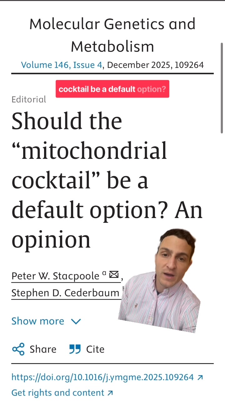 After watching this video, I would love to hear from you all. What are your thoughts on the "Mitochondrial cocktail"?
#mito #mitochondria #everygene #genetics #gene #geneticist #metabolic #metabolism
