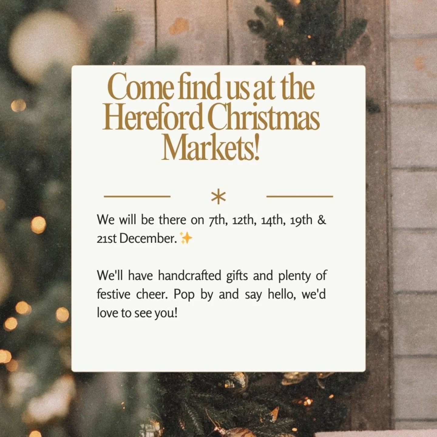 🎄✨ Come find us at the Hereford Christmas Markets!
🎁 Jackalope Joinery will be there on: 7th, 12th, 14th, 19th & 21st December 2025 opposite Marks & Spencer.
We’ll have handcrafted gifts, festive cheer, and plenty of seasonal sparkle. Pop by and say hello, we’d love to see you! 🌟
#herefordchristmasmarket #jackalopejoinery #christmas2025 #supportlocal