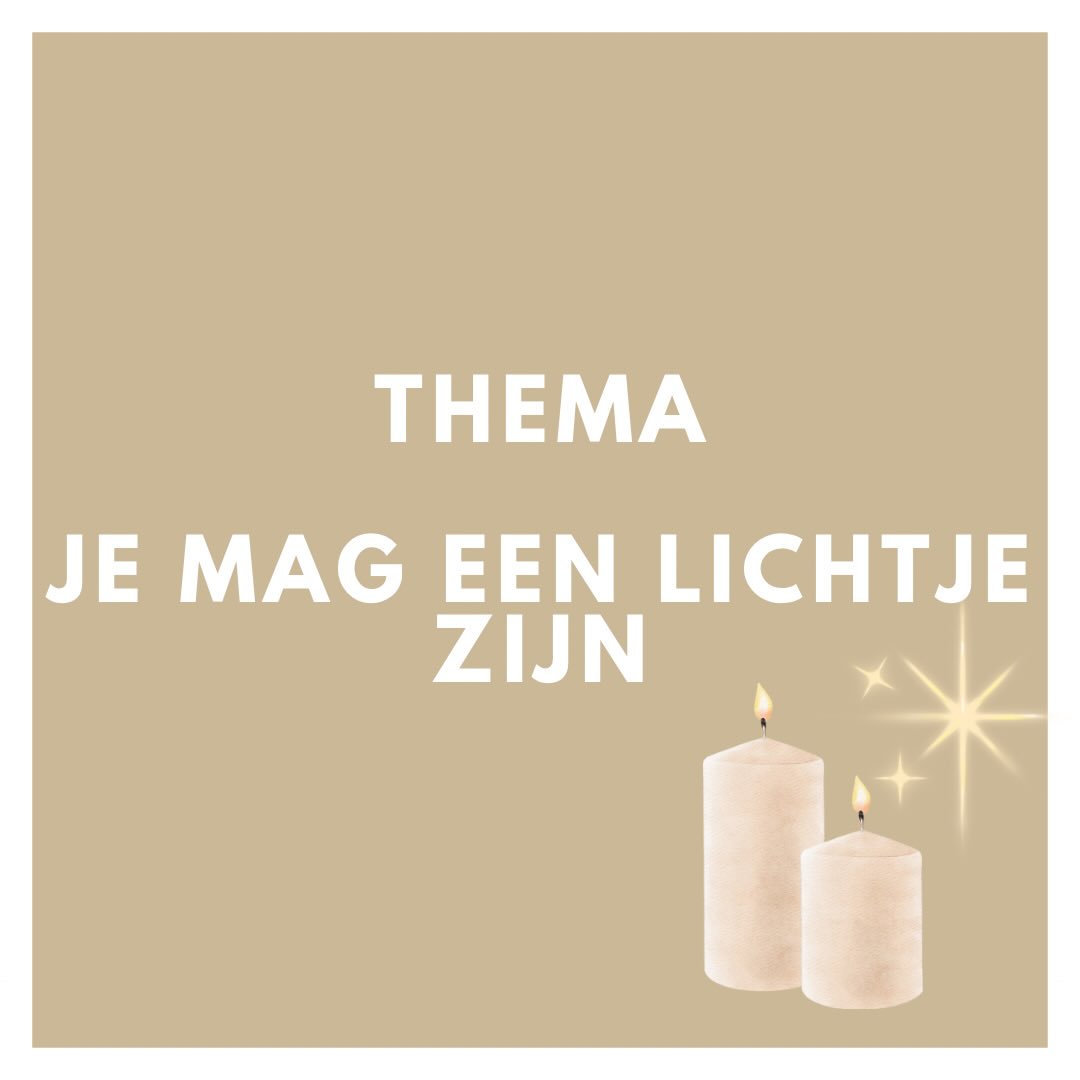 Thema βJe mag een lichtje zijnβ is al eventjes begonnen! God heeft jou gemaakt, precies zoals je bent. Hij gaf jou een lichtje, diep vanbinnen. Met lieve woorden en goede daden mag jij dat lichtje laten schijnen β¨