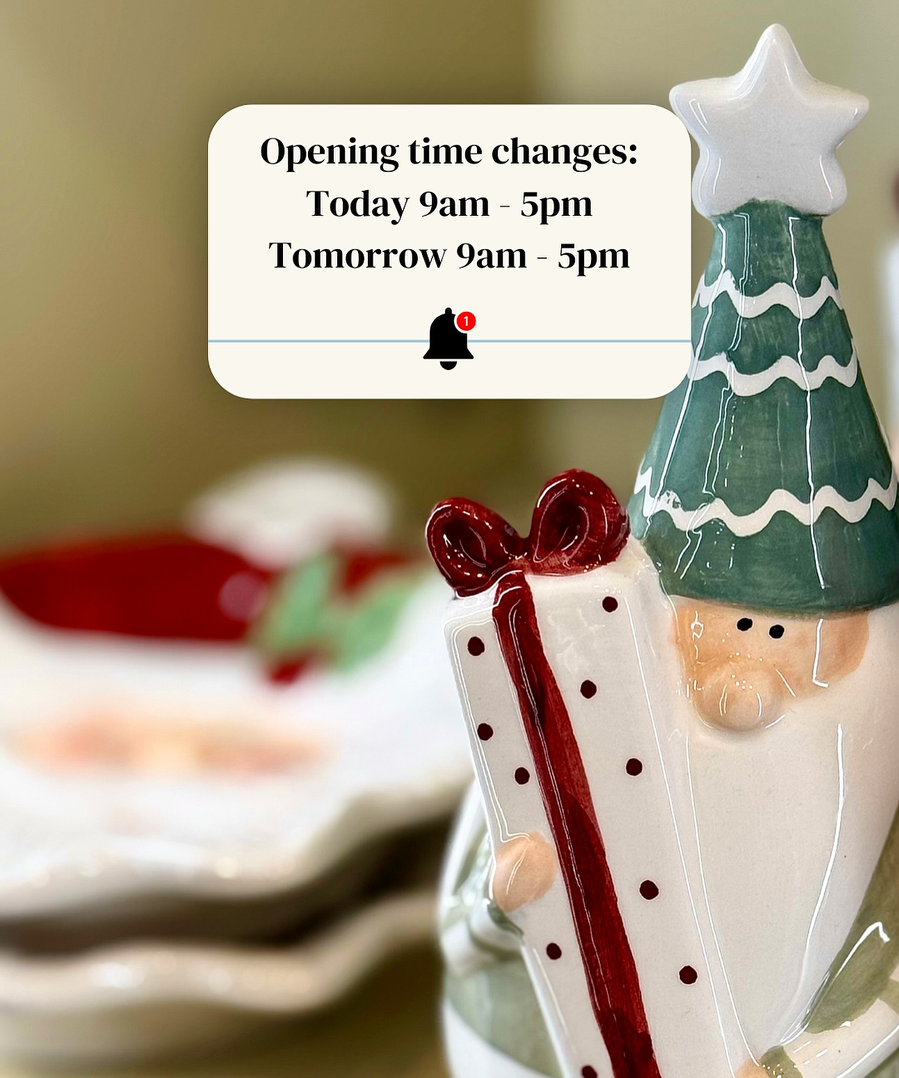 Today Wednesday 10th December and Thursday 11th December, we’ll be closing a little earlier at 5pm.
Our shop and restaurant are both included, with last food orders at 4pm.
We’ll be back to our usual hours from Friday☺️💫
#theoldoriginalbakewellpuddingshop #puddingshop #bakewellpuddingshop #openingtimes #update #announcement