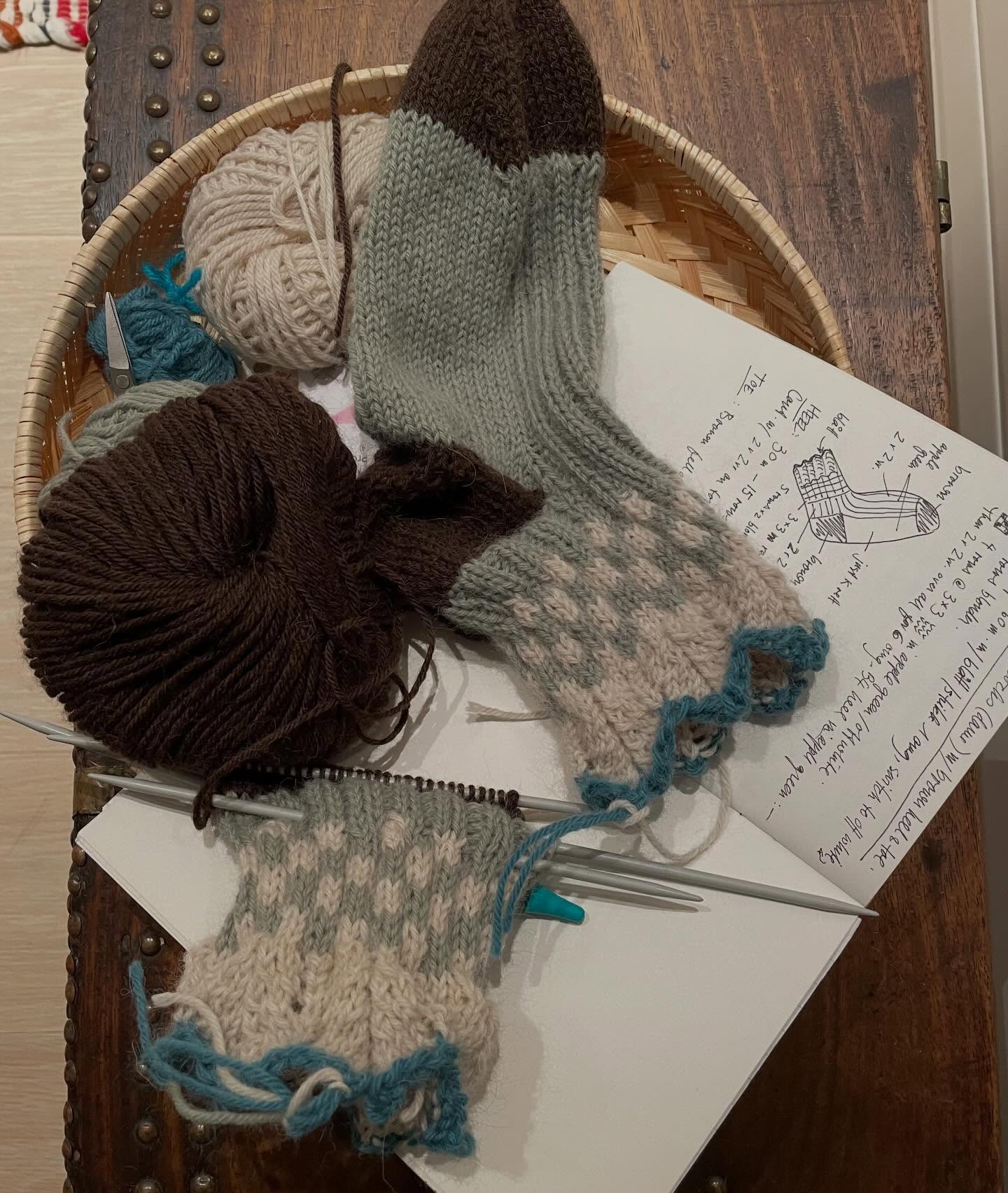 In My Basket this Week; Apple Green Socks in the making.
#handknitted #alpaca #cosy #winter