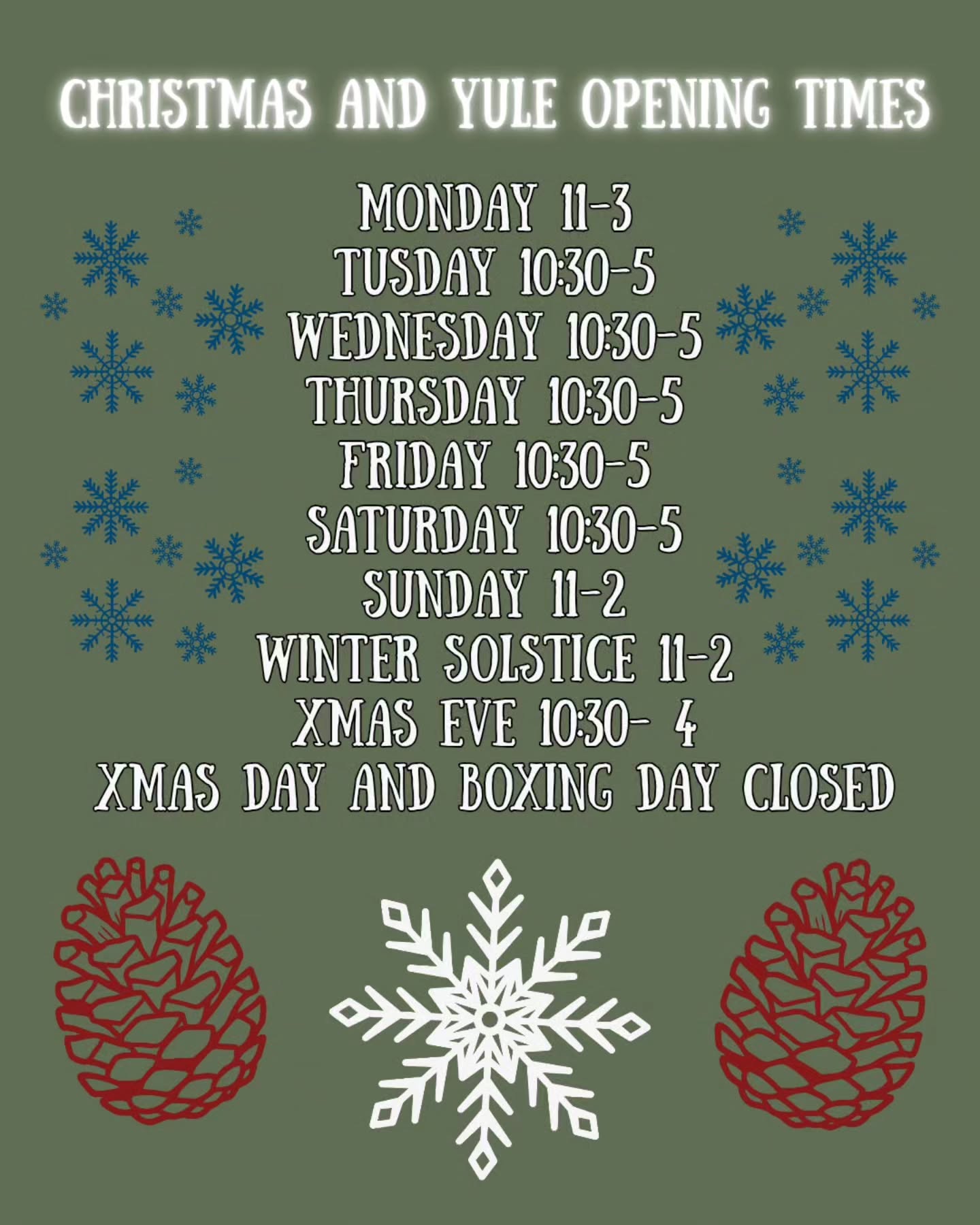 Good morning Wytches, we are open 11-2 today for our extended seasons opening times.
See you soon
Come all ye Wytches who seek Magick and mystery down to @thecunninggrove
Blessings of the Land Sea and the Sky ❤️❤️❤️❤️