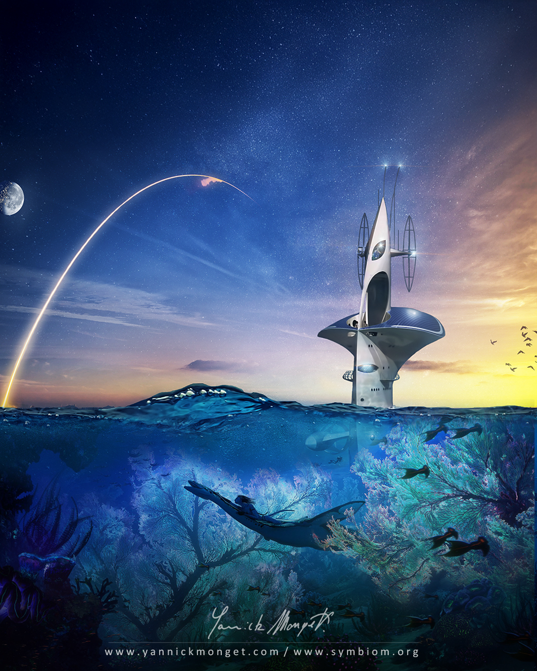 ✎ Petit plaisir de cette fin d’année, pour susciter un peu de rêve en vue des fêtes dans un contexte international trop sombre, la publication d’un ensemble de contenus ces prochains jours en lien avec l’univers d’Avatar de James Cameron dont le nouvel opus sort cette semaine sur nos écrans. L’occasion dans les jours à venir, pour terminer l’année de republier ces peintures numériques (non générées par IA) mixant des œuvres réalisées pour mon livre HOPES avec l’univers de Cameron qui dénonce depuis des décennies au travers de ses films, et ce, avec talent, les dérives de l'humanité et son impact sur l'environnement. Avatar sort cette semaine les écrans.
NO IA GENERATIVE / Pas de génération d’image par IA ici, les peintures originales sont celles du livre d’art HOPES mélangées à des images tirées des précédents opus Avatar.
❯ Livre disponible à l’achat sur le site www.symbiom.org
❯ Plus d'images à venir ces prochains jours / Restez connectés
__________________
#avatar
#ecologie #environnement #planète
#livre #globalwarming #sealevel #climatechange #sciences
#rêve #espoir #utopie #dystopie #futur #future
#sciencefiction #sfx #sf
#digitalartists #painting #artist
#jamescameron #yannickmonget #artbook #book #livre
#seaorbiter #rougerie #jacquesrougerie @jacques_rougerie @rougerietangram @fondation_jacquesrougerie