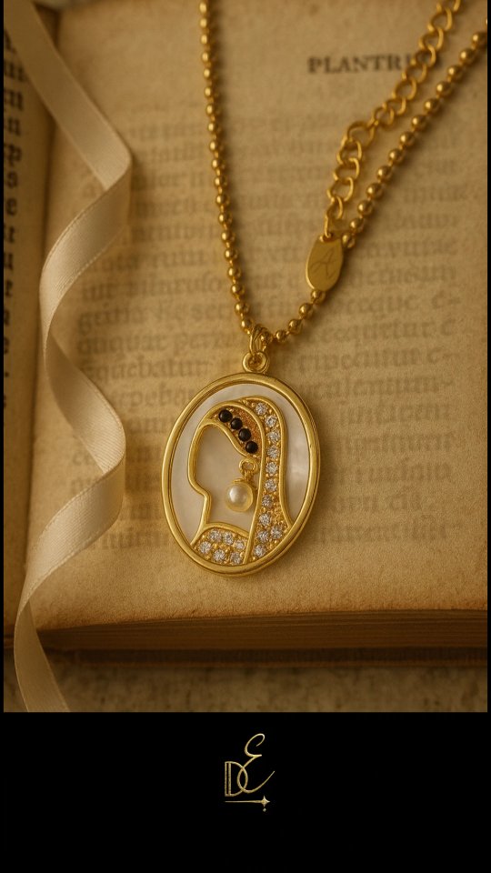 A tribute to the Woman with the Pearl
a symbol of quiet beauty, resilience,
and the kind of softness that feels like strength. 🤍✨
This necklace was crafted to hold a story:
the gold frame, the tiny crystals,
the gentle silhouette…
every detail whispers grace and intention.
It’s not just jewelry —
it’s a reminder that even in delicate moments,
your light never fades. 🌙
---
💎 Personalized Initial Tag
Yes — it includes your initial.
If it’s for you, I add the letter from the order.
If it’s a gift, you can choose any initial.
✨ Your initial, always with you.
#pearlnecklace #initialnecklace #goldnecklace
personalizedjewelry giftforher coquetteaesthetic
daintynecklace elegantjewelry meaningfulgifts
minimalgoldjewelry pearlmuse artinspiredjewelry