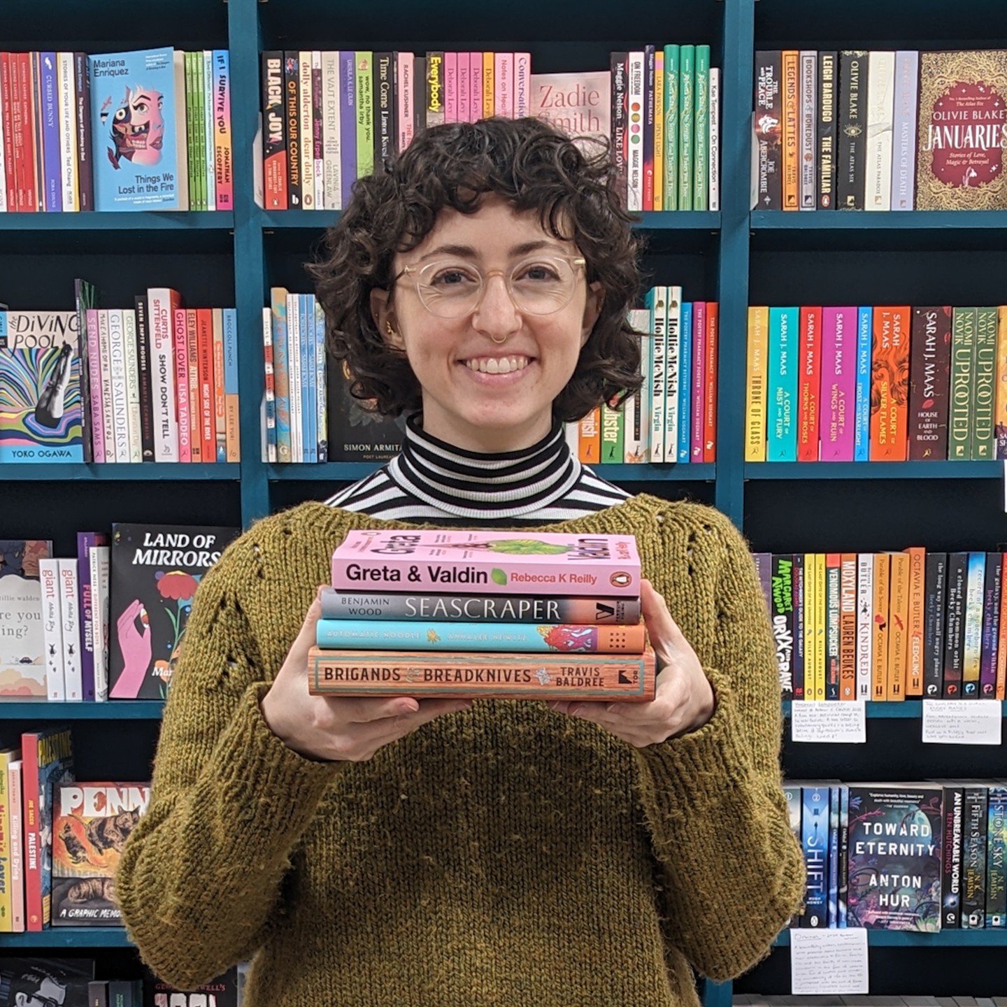 Hello, bookseller Kayla here to share my favourite books of the year! These are the titles that brought me the most joy while reading – so if you’re looking for some comfort, this is a great place to start.
..............................................................................
Greta & Valdin by Rebecca K Reilly
A laugh-out-loud story about two lovelorn siblings and their chaotic but supportive family. I was delighted by the normalised queerness and the depiction of unconditional love in this book, and very impressed by the balance of humour and drama. It was a firm favourite with our book club, as well!
..............................................................................
Seascraper by Benjamin Wood
Although slight, this expertly crafted novella strikes a wonderful balance depicting bitter reality and the glimmering hope of pursuing a dream. It explores class and family and moments that change our lives. I loved the atmosphere and tension Wood has created, with not a word out of place.
..............................................................................
Automatic Noodle by Annalee Newitz
A heartwarming sci-fi novella about a group of robots who open a noodle shop in post-war San Francisco. The characters are vibrant and lovable and prove that community can be created anywhere, all while fighting online fascists and supporting groups who are othered. It’s timely and hopeful and will have you searching for a bowl of hand-pulled noodles.
..............................................................................
Brigands & Breadknives by Travis Baldree
I love Baldree’s storytelling and this was even better than expected. It’s a classic fantasy adventure with themes of friendship and identity, and reading it feels like being immersed in an expertly crafted D&D campaign. You don’t need to have read the others to enjoy this one, but I can guarantee you’ll be left wanting more.
#staffpicks #bookrecommendations #bookrecs #indiebookshop #bristolbookshop #bookstagramuk #bookshopping #booksbooksbooks