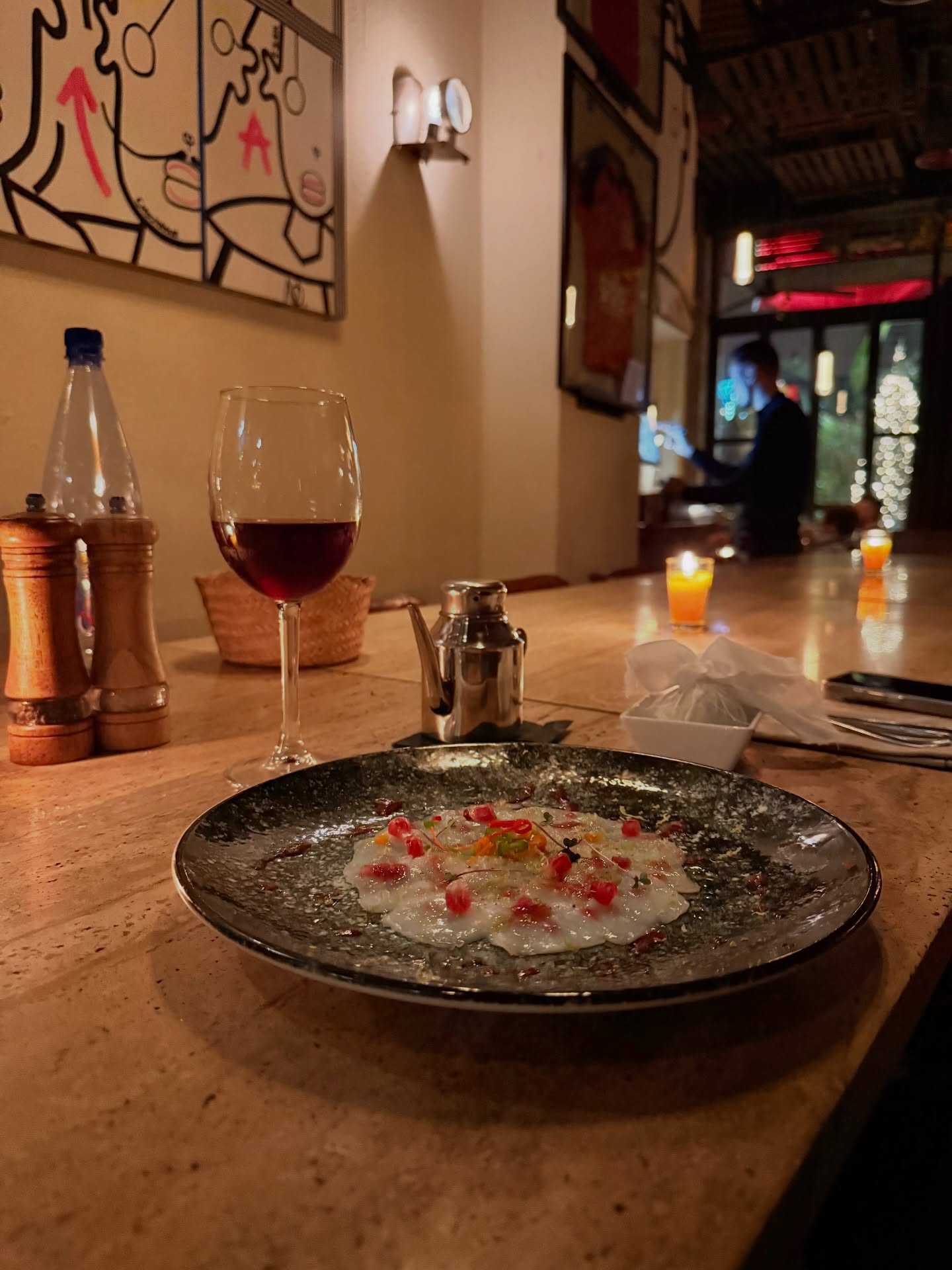 Nouveauté à la carte : notre délicieux carpaccio de Saint-Jacques ❤️ #restaurantmarrakech #marrakeshrestaurant #diner #finefood #seafood