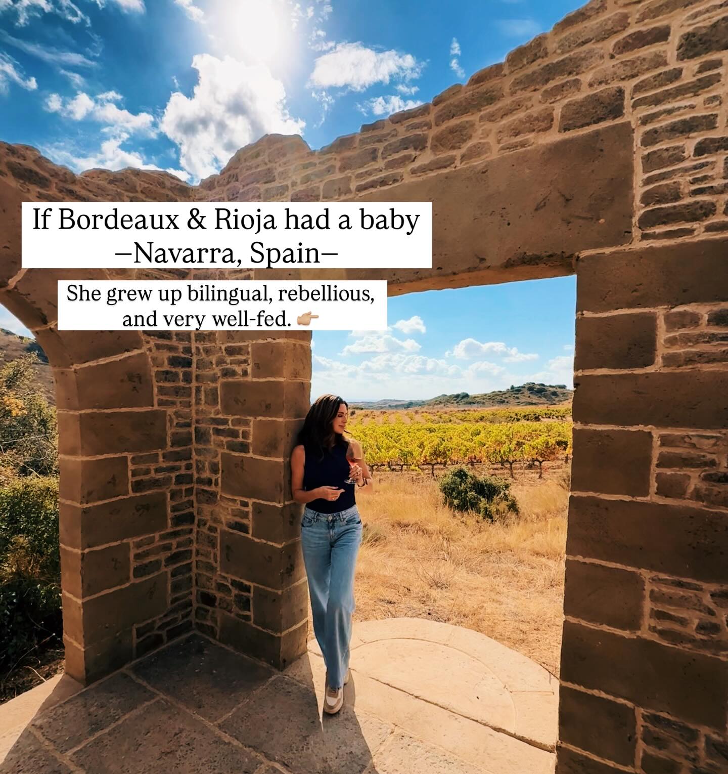 A hidden gem that should be on your radar.👀 Tucked in northern Spain, Navarra is one of the country's oldest wine regions, shaped by Roman influence, medieval kingdoms, and centuries of trade with France.🇫🇷
Stretching from the Pyrenees to the Ebro River, its vineyards are influenced by Atlantic, Continental, and Mediterranean climates, creating incredible diversity across five subregions: Baja Montaña, Valdizarbe, Tierra Estella, Ribera Alta, and Ribera Baja.
Native grapes like Garnacha and Tempranillo form the backbone, while Chardonnay, Cabernet Sauvignon, and Merlot add a Bordeaux-leaning twist. Navarra is also Spain's benchmark for rosé, traditionally made using the saignée (bleeding) method, delivering fresh, crisp, and food-friendly versatility.💕
I highly recommend adding Navarra to your travel bucket list. Historic, expressive, and still wildly underrated. Proof that great wine regions don't need hype to shine.✨
#navarra #spanishwines #wineandtravel #wineregion #vinosnavarra