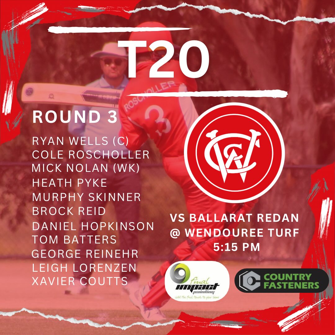 The third and final round of the BCA T20 Cup sees us taking on Ballarat Redan tomorrow afternoon from 5:15pm.
The game will be live streamed via the link below:
https://www.youtube.com/watch?v=Xwzc3I2Pm1U