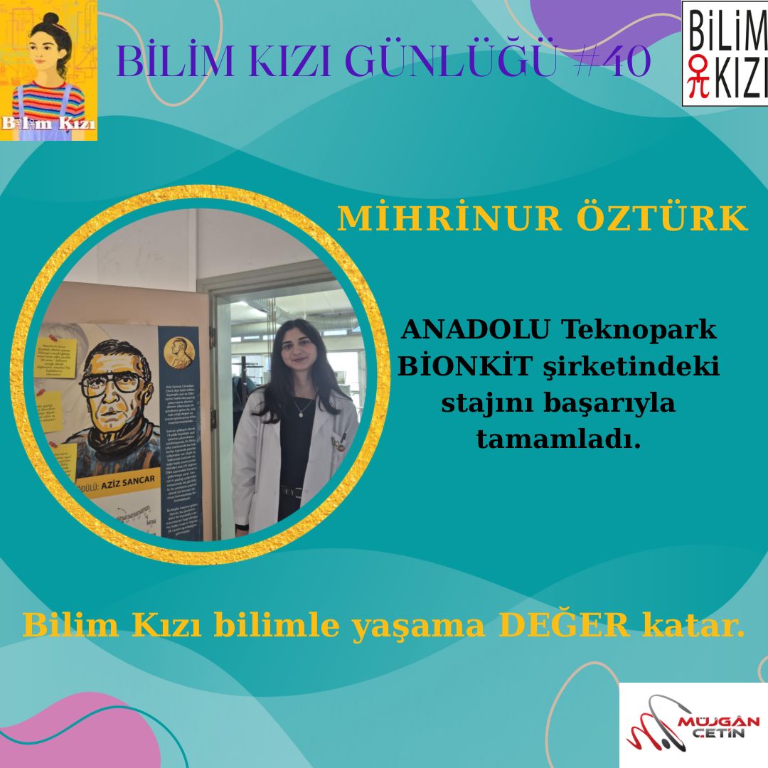 @bilimkiziorg #BilimKızı @mihrinur.ozturk.7 Zorunlu 20 günlük stajını @anadoluuniv Teknopark'da faaliyet gösteren Bionkit Şirketinde tamamladı. Bu staj, biyokimya laboratuvarında kullanılan teknikleri ve cihazları deneyimlemesi ve bilgi edinmesi açısından çok değerli bir tecrübe oldu. Kutluyor ve bu uzun soluklu bilim yolculuğunda daha nice başarıları deneyimlemesini diliyoruz.
