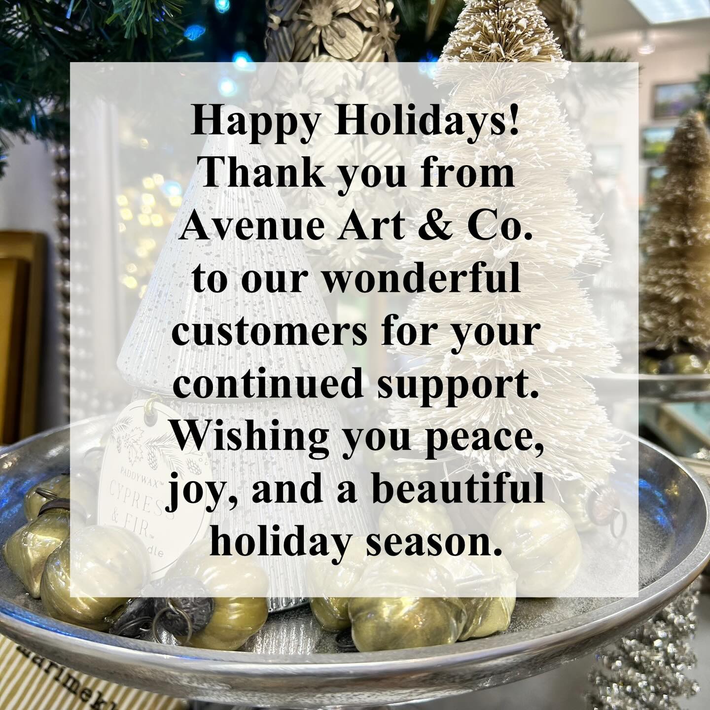 Thank You & Happy Holidays
From all of us at Avenue Art.
.
.
#happyholidays #weappreciateourcustomers❤️